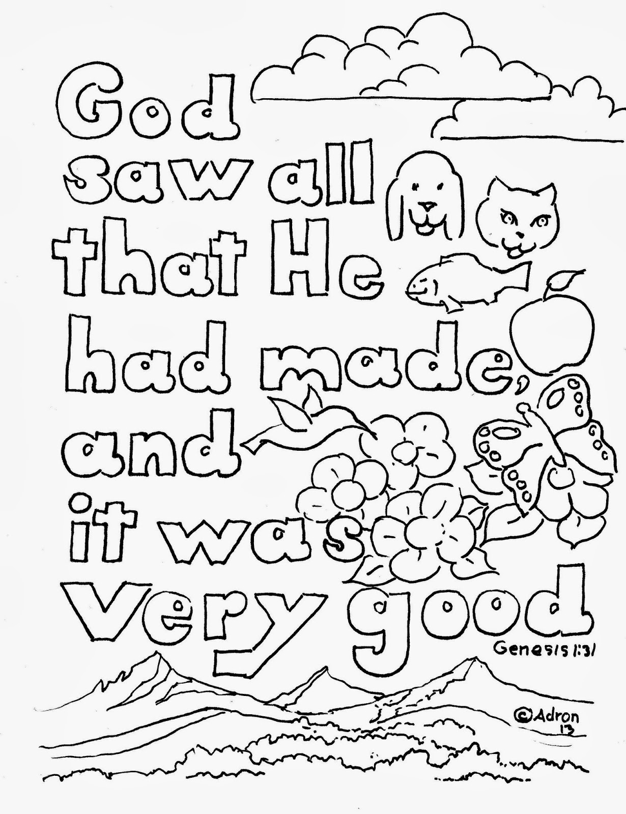 Coloring Pages For Kids By Mr Adron Genesis 1 31 Print And Color Page Free