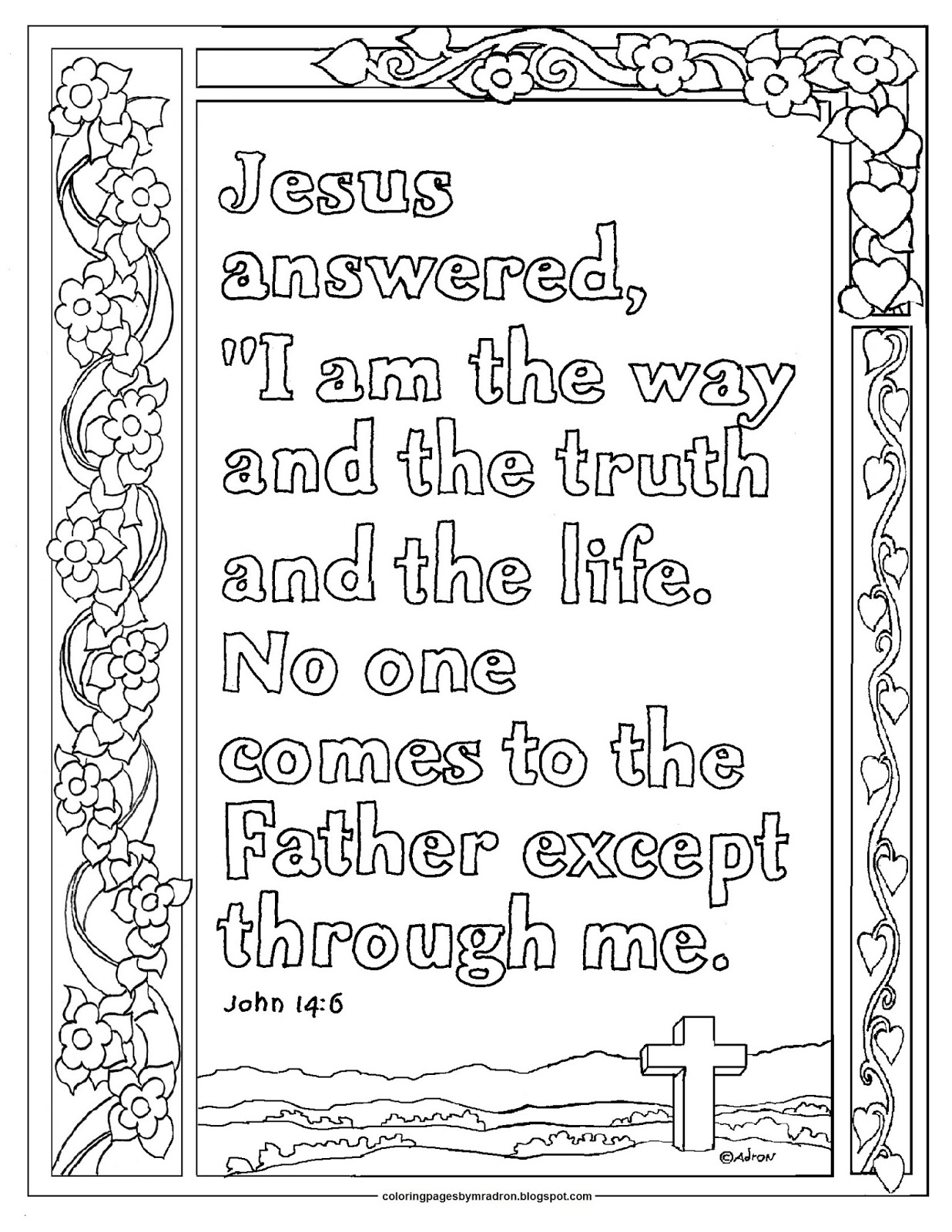 Coloring Pages For Kids By Mr Adron John 14 6 Print And Color Page I Am The Way