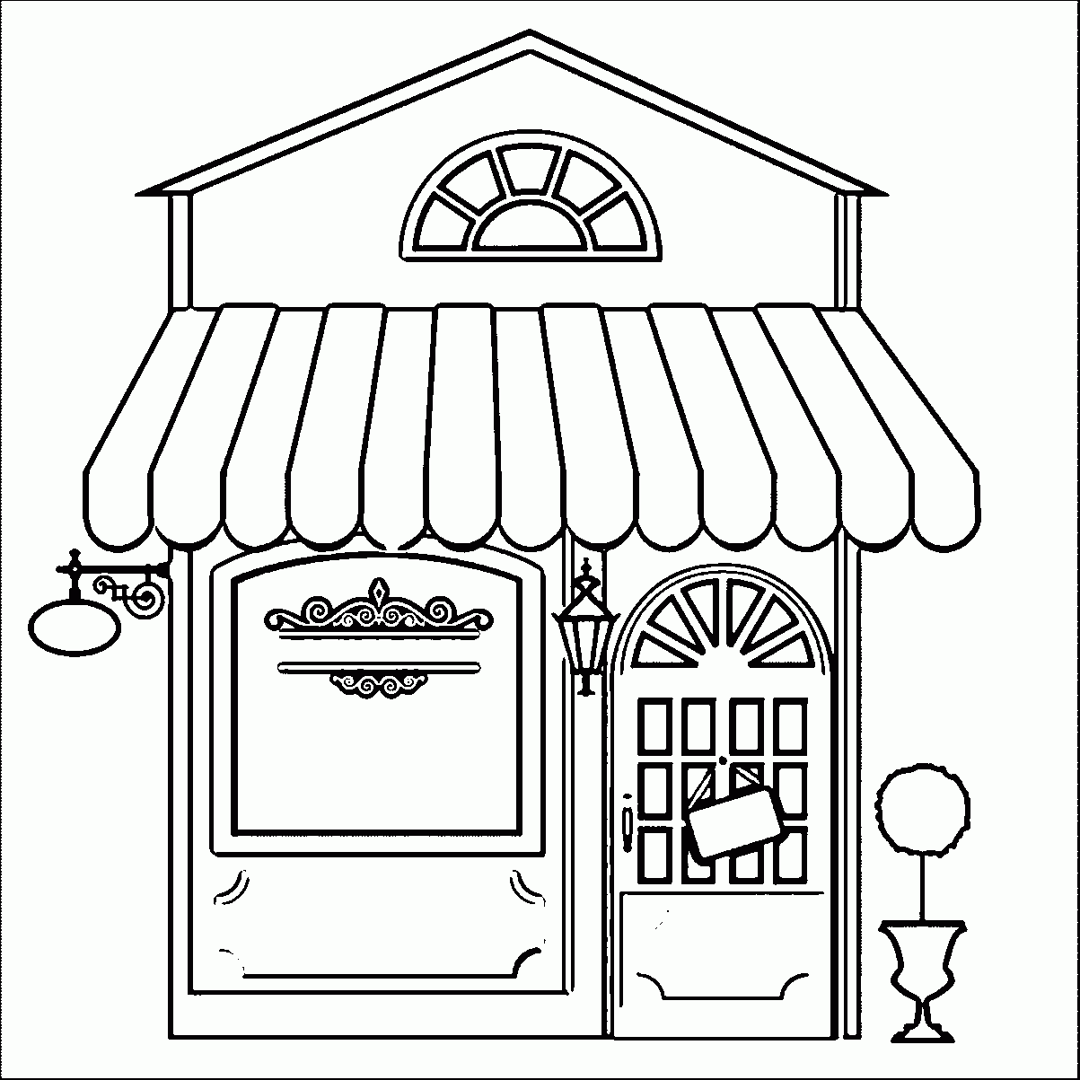 Coloring Page Restaurant