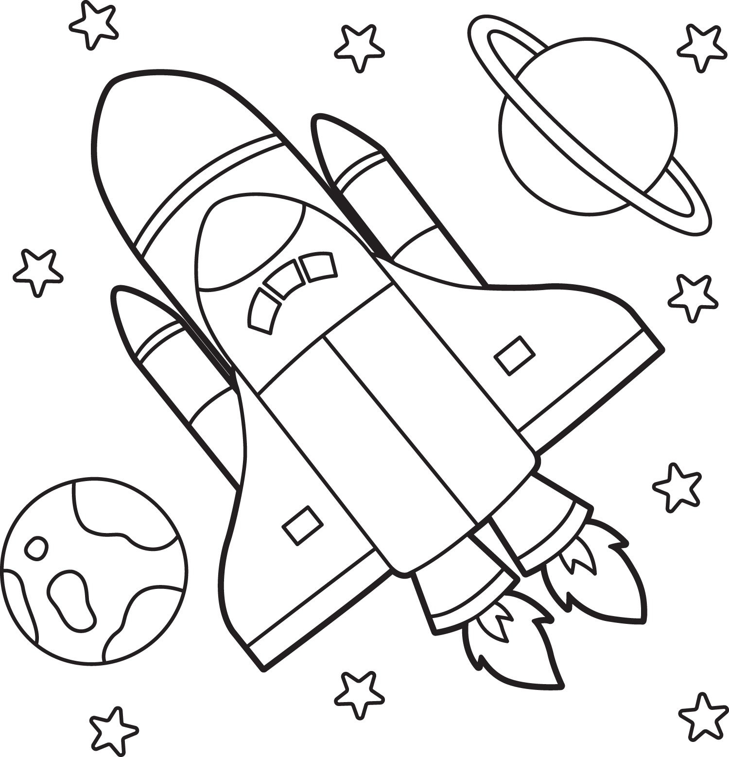 Space Shuttle Coloring Page