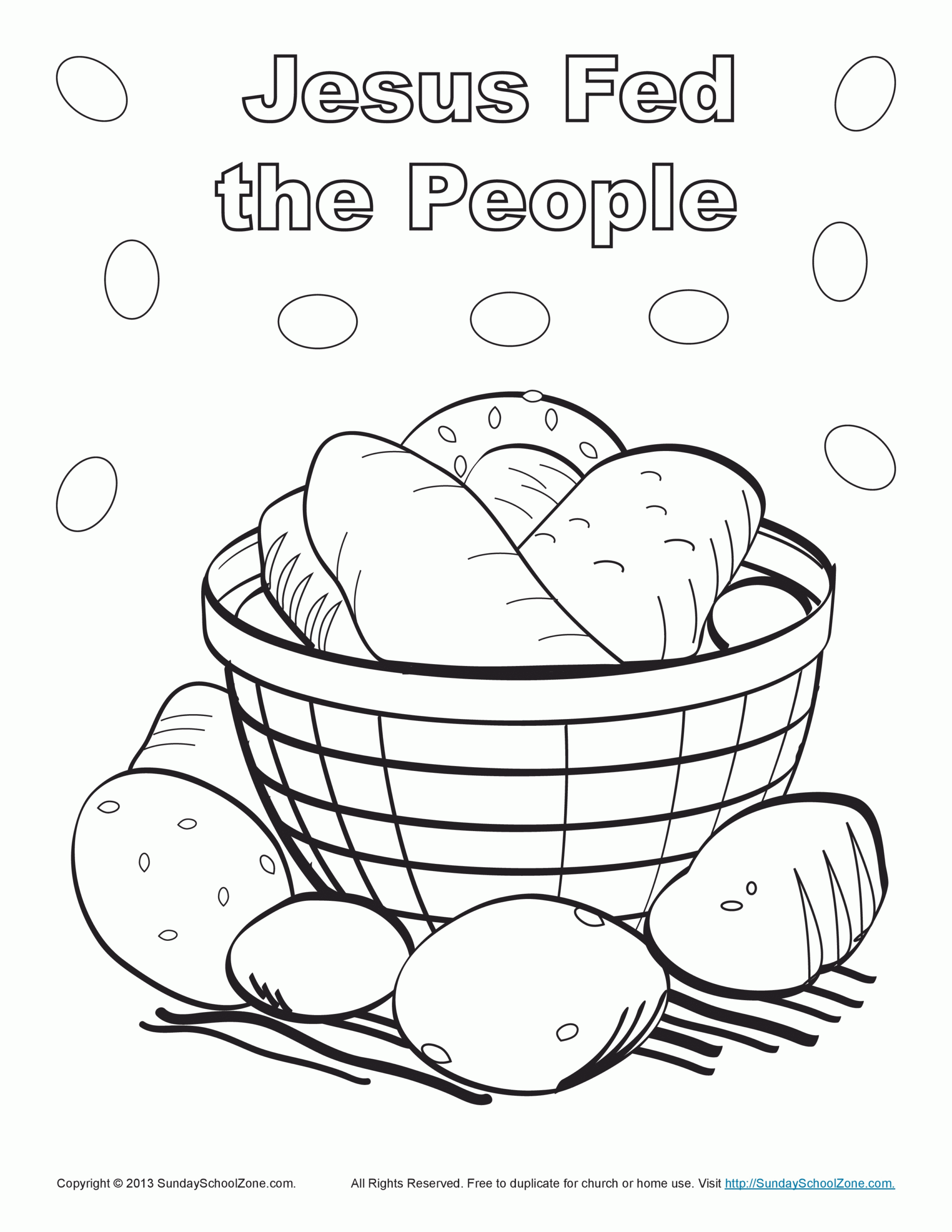 Coloring Pages Jesus Feeds The 5000 Coloring Home
