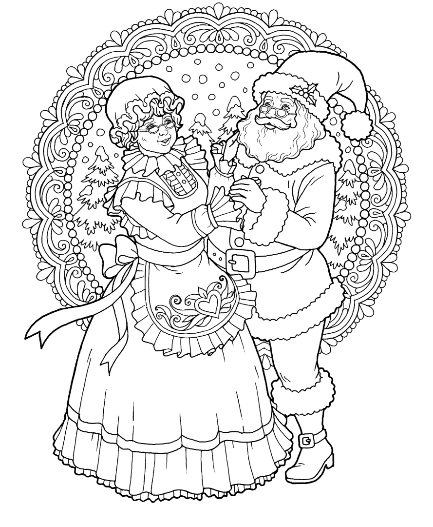 Coloring Pages Mrs Claus