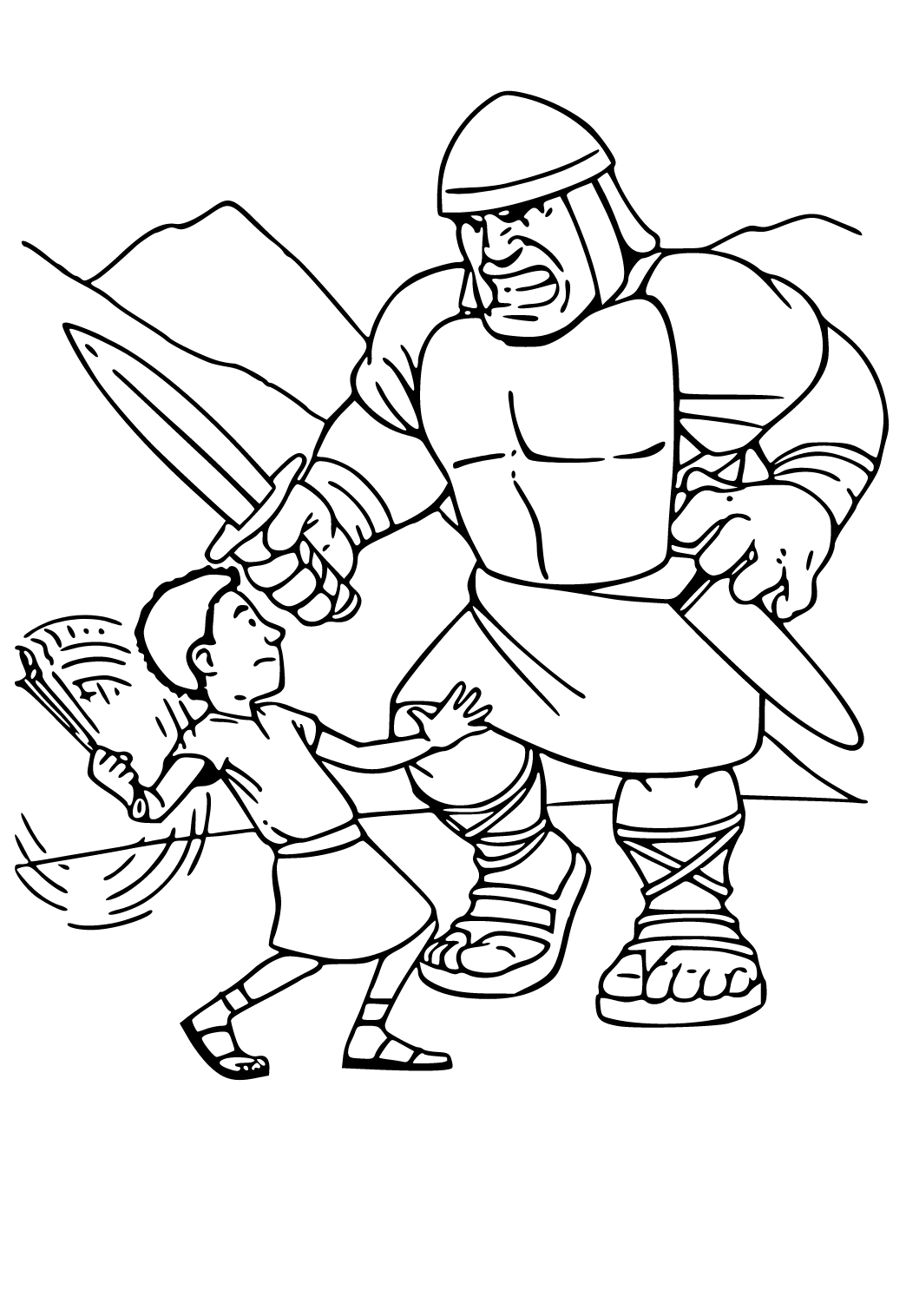 Coloring Pages Of David And Goliath