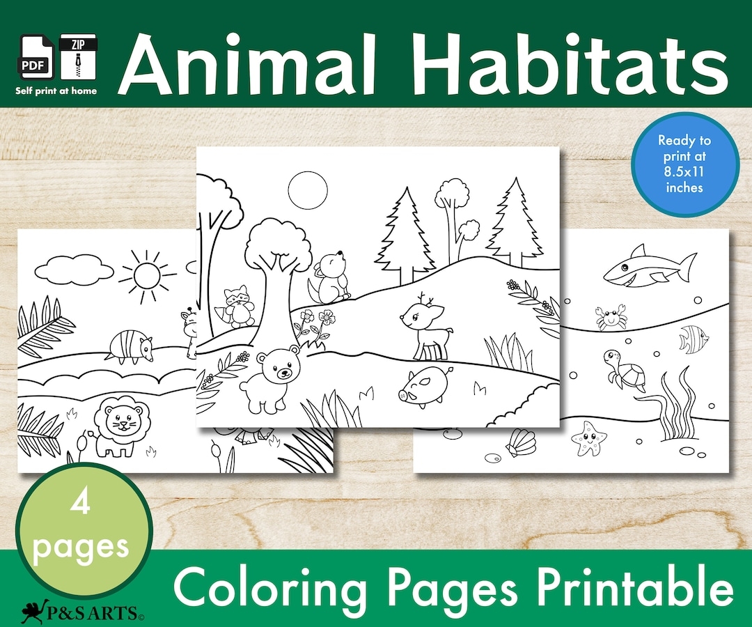 Coloring Pages Of Different Habitats For Animals