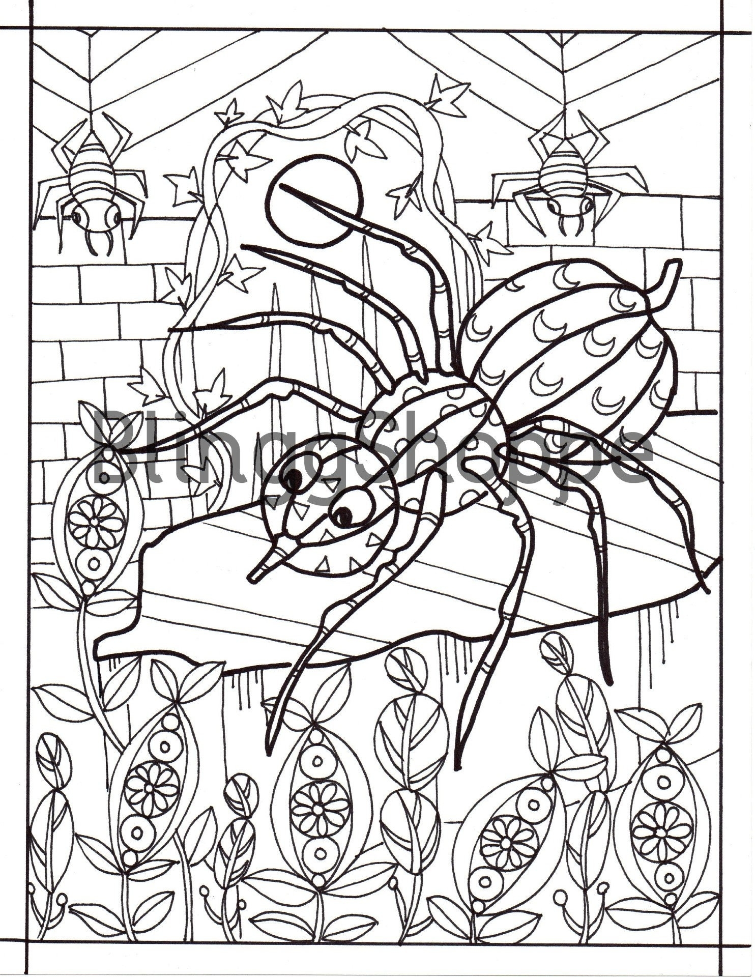 Spider Adult Coloring Page