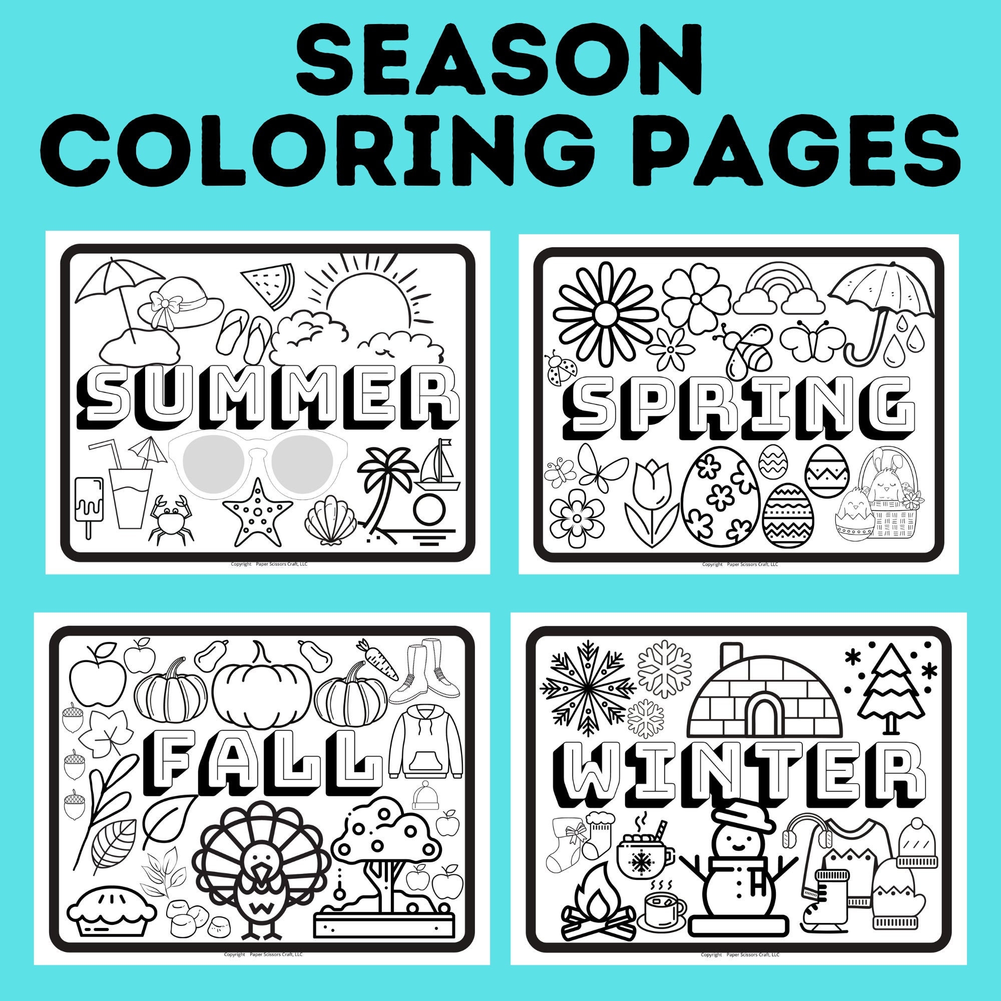 Seasons Coloring Page