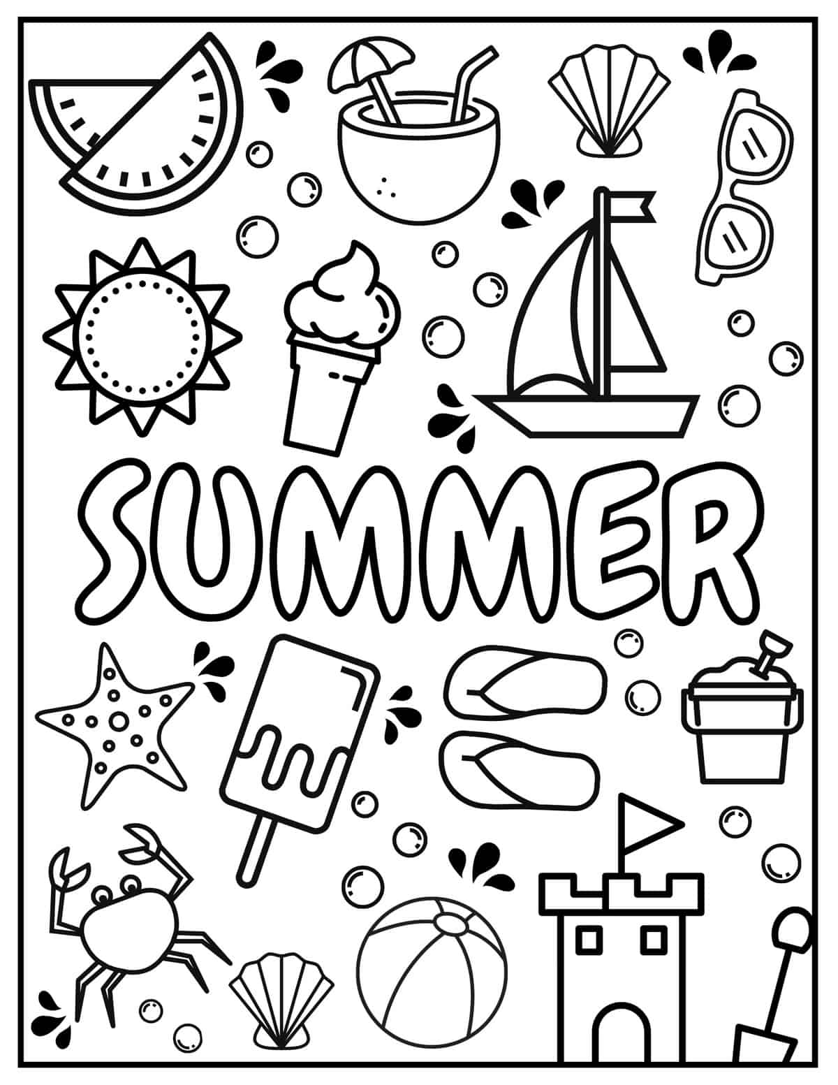 Summer Color Pages
