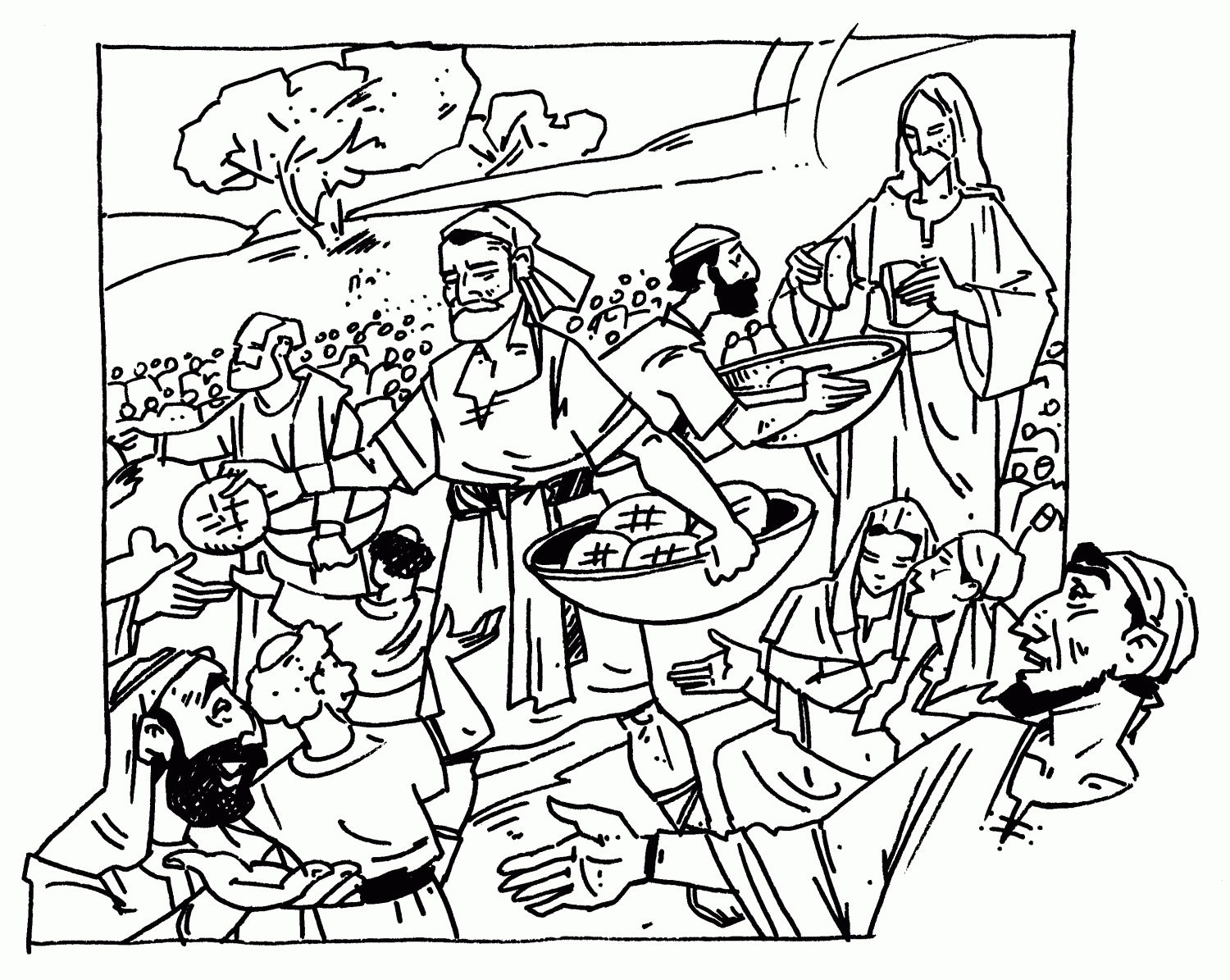 Feeding The 5000 Coloring Page