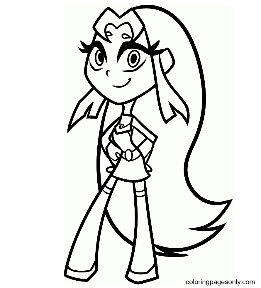 Coloring Titans Starfire Teen Pages Go Raven Drawing Colouring Robin Color Printable Kids
