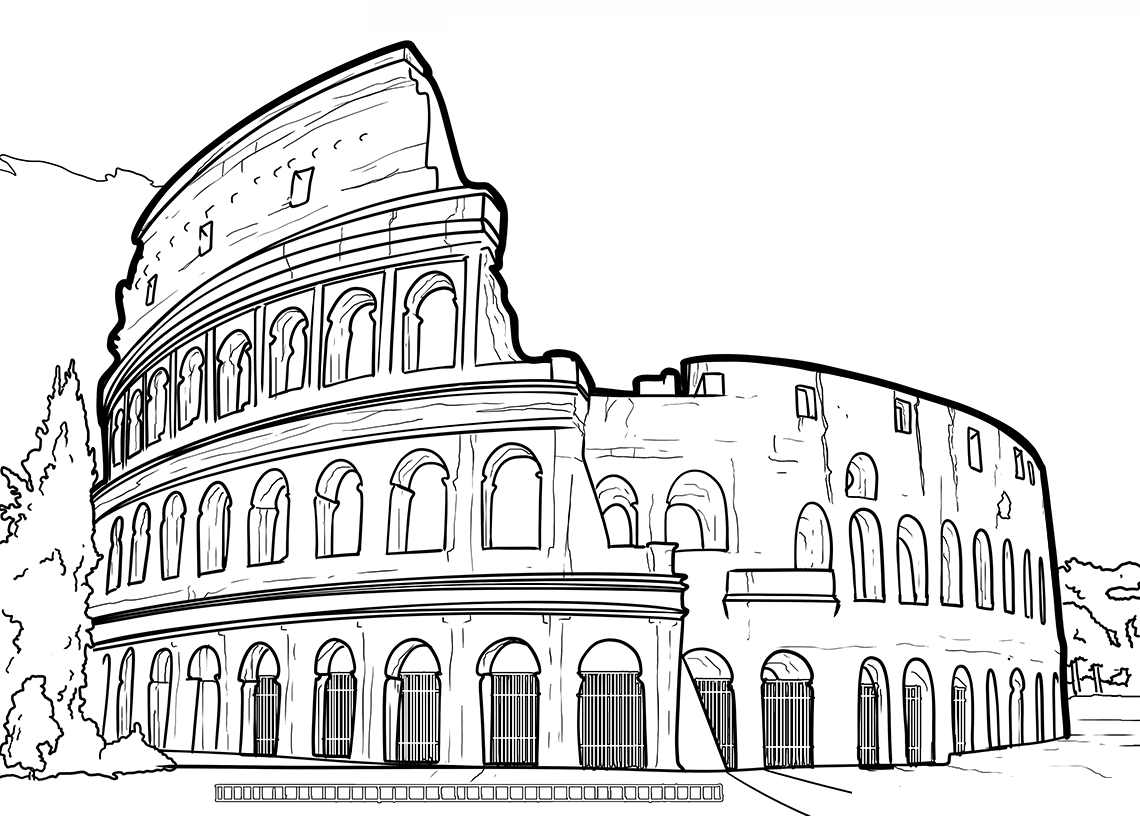 Colosseum Of Rome Coloring Page Free Printable Coloring Pages For Kids