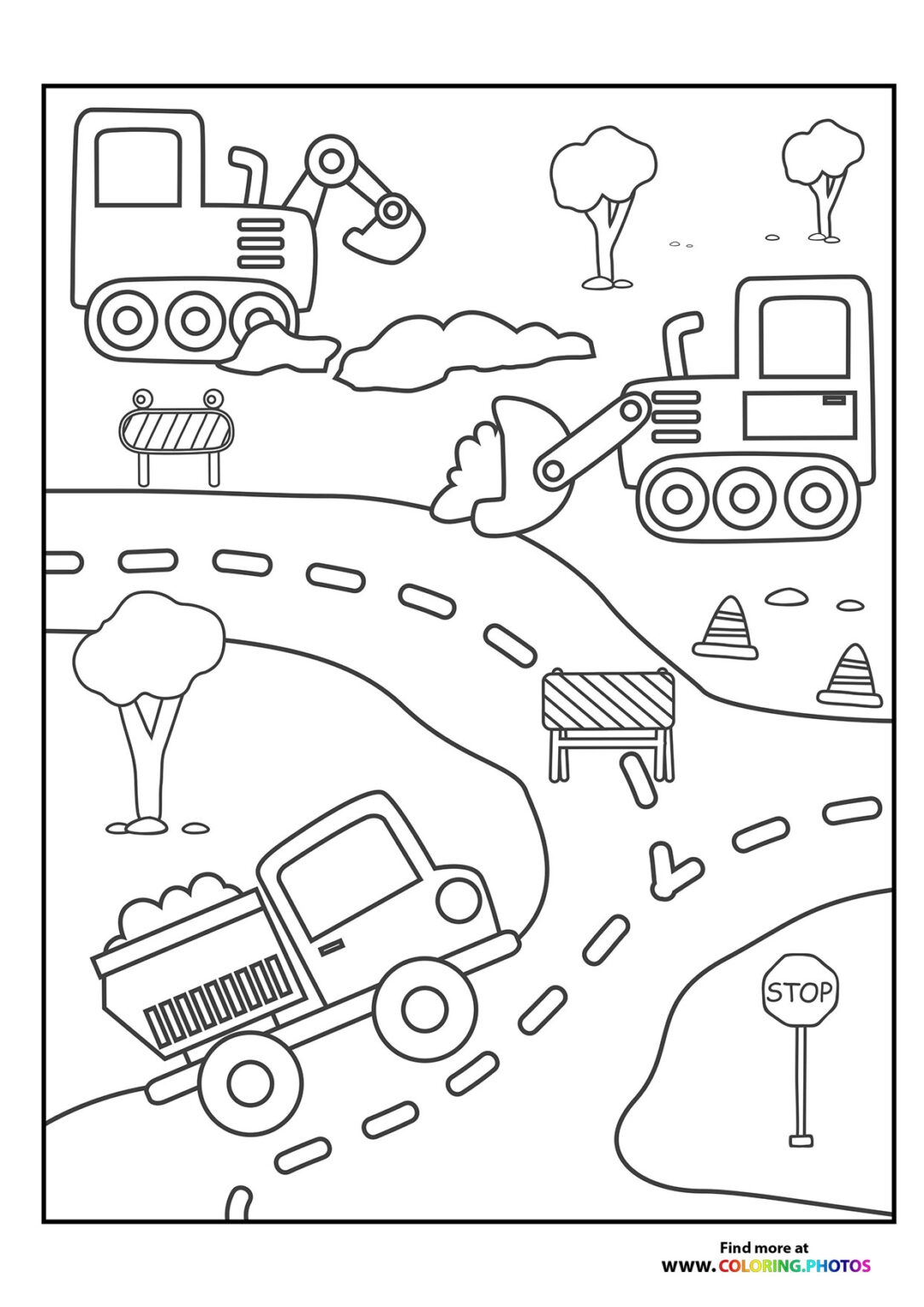 Construction Site Coloring Pages For Kids