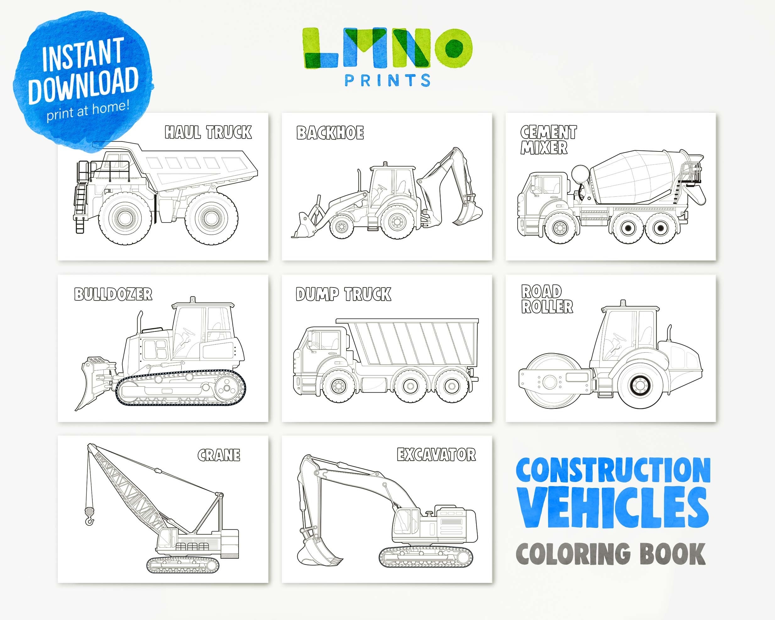 Construction Vehicles Coloring Pages