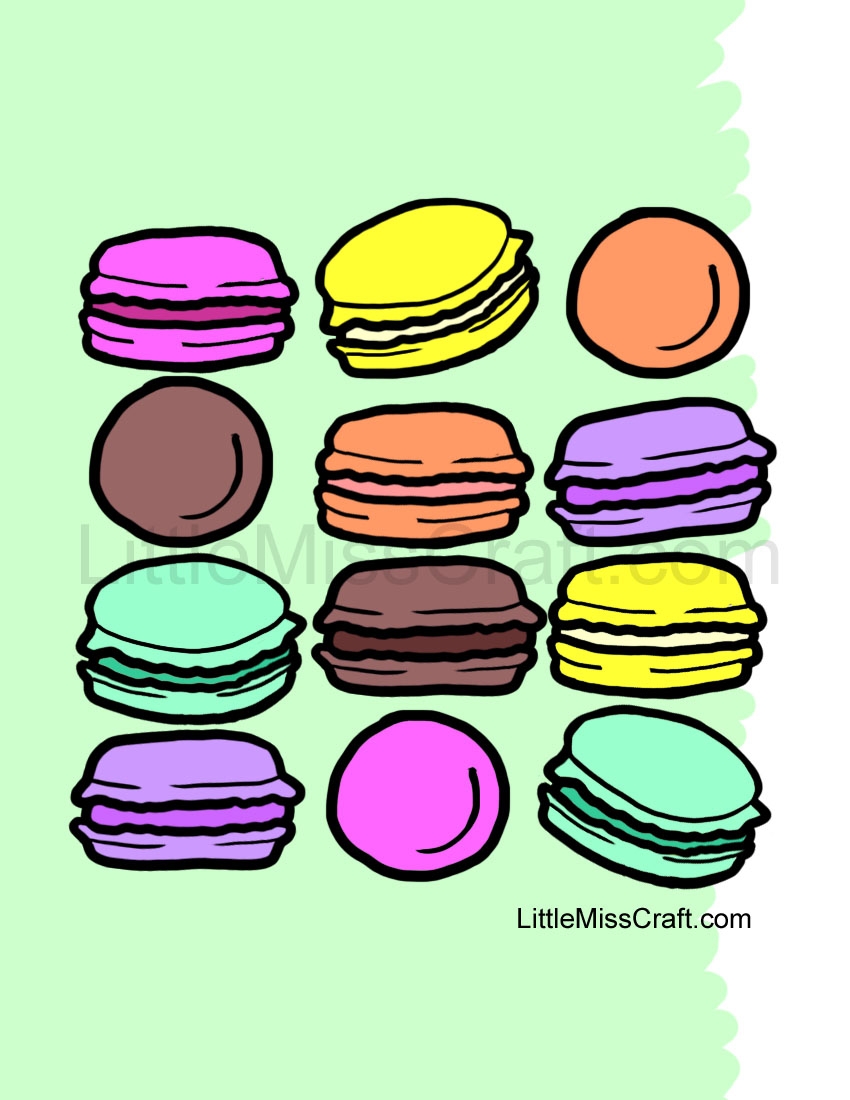 Crafts French Macarons Coloring Page