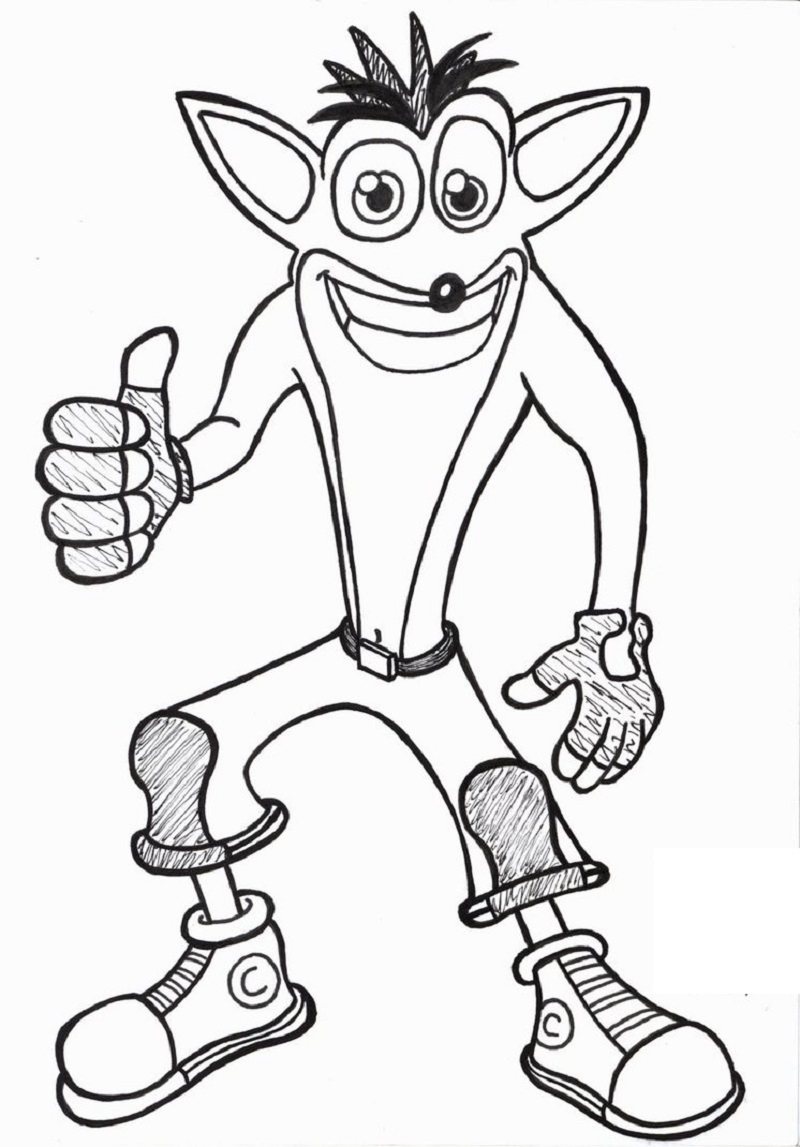 Crash Bandicoot Coloring Pages