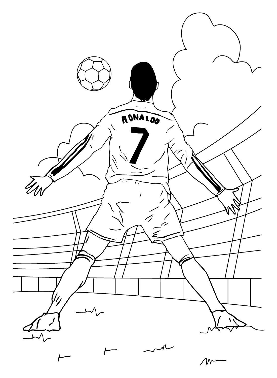 Cristiano Ronaldo Football Player Coloring Pages Free Printable Coloring Pages