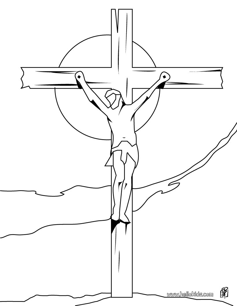 Crucifixion Of Jesus Coloring Pages Hellokids