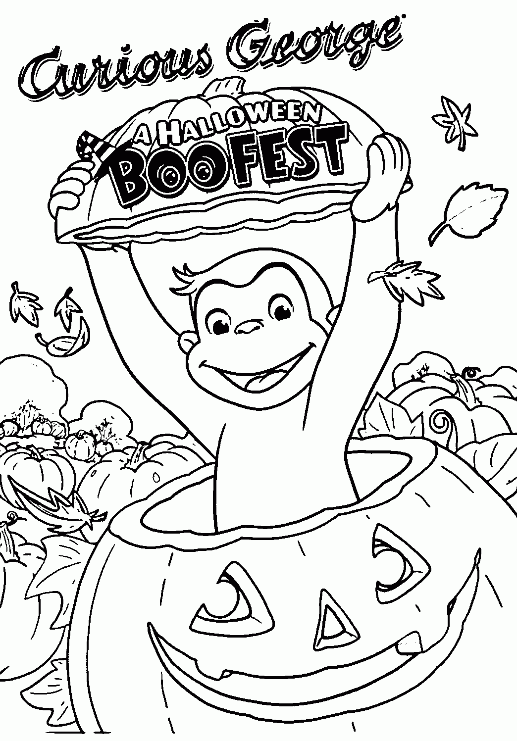 Curious George A Halloween Boofest Coloring Page Wecoloringpage Coloring Home