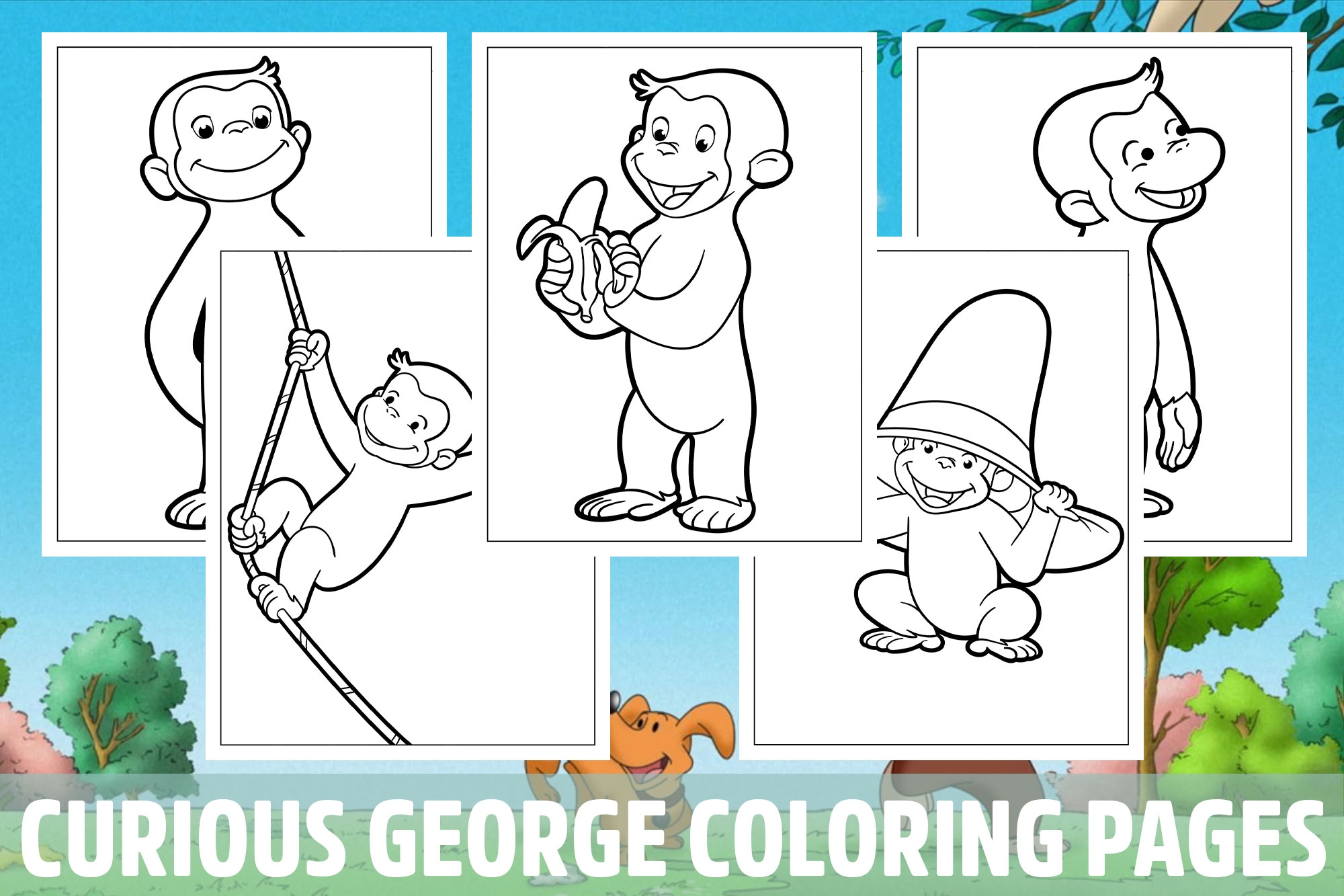 Curious George Halloween Coloring Pages