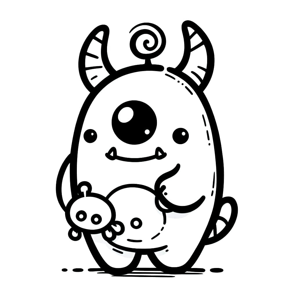 Cute Baby Monster Coloring Page Download Print Or Color Online For Free