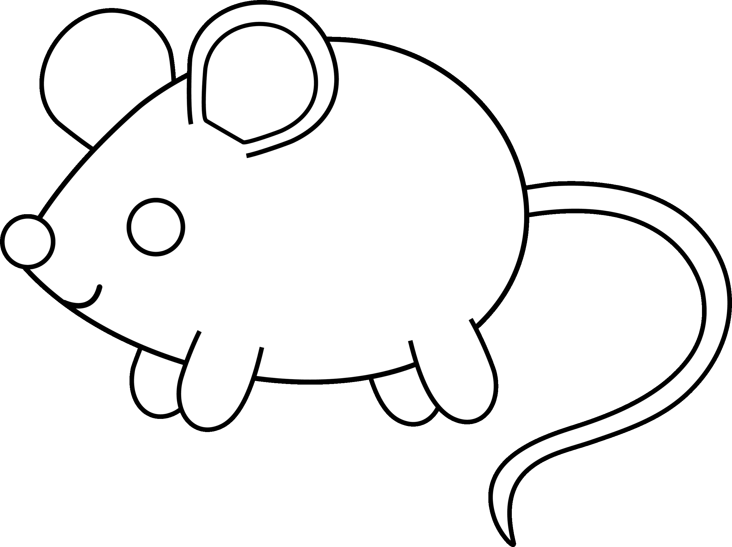 Cute Colorable Mouse Free Clip Art