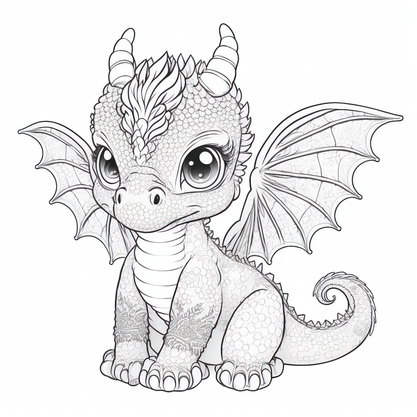 Cute Dragon Coloring Pages For Kids