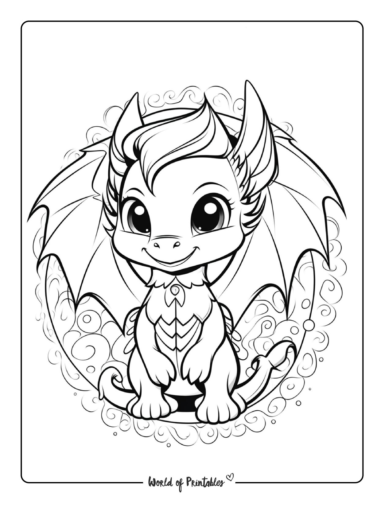 Cute Dragon Coloring Pages For Kids