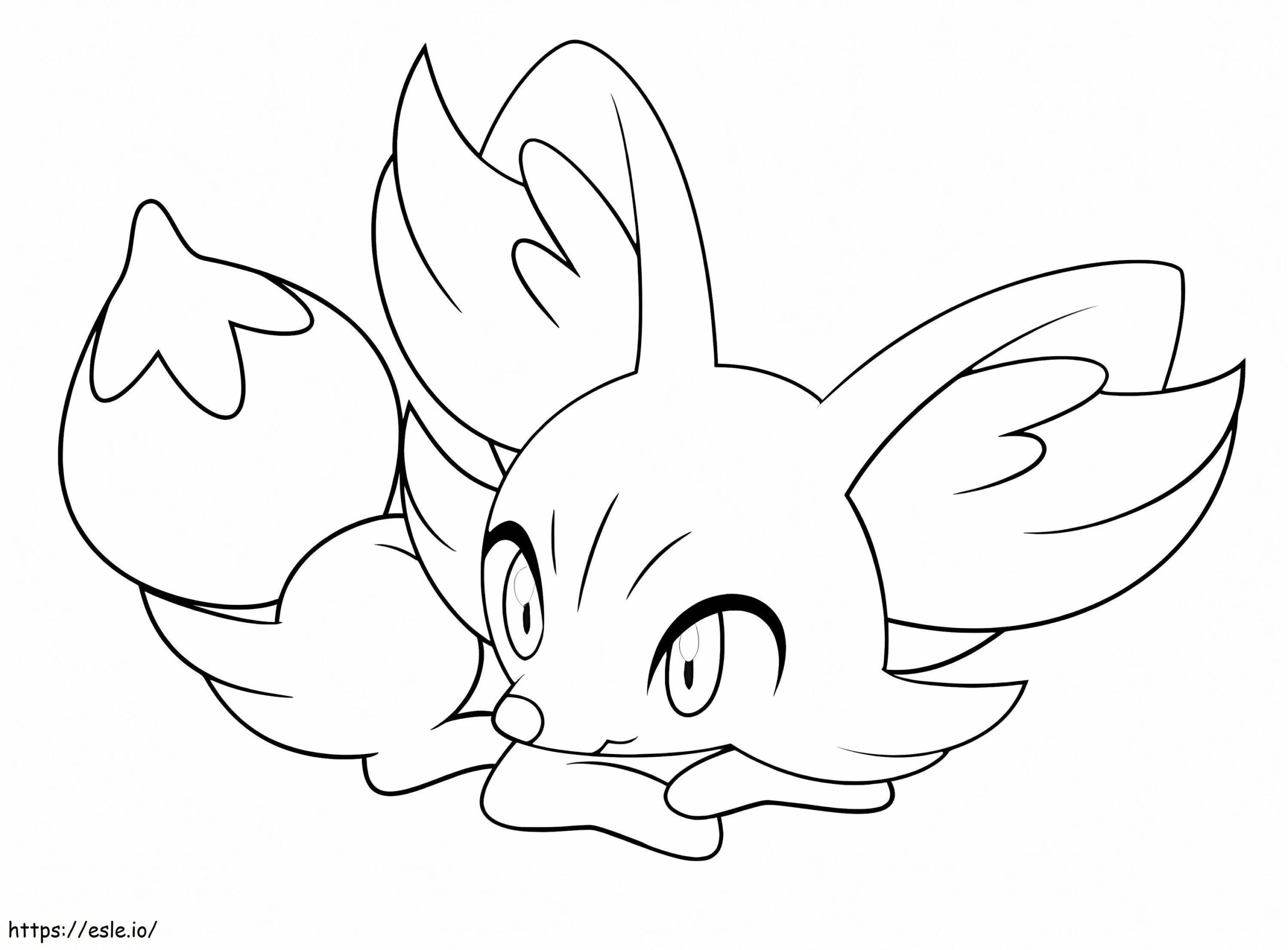 Cute Fennekin Coloring Page