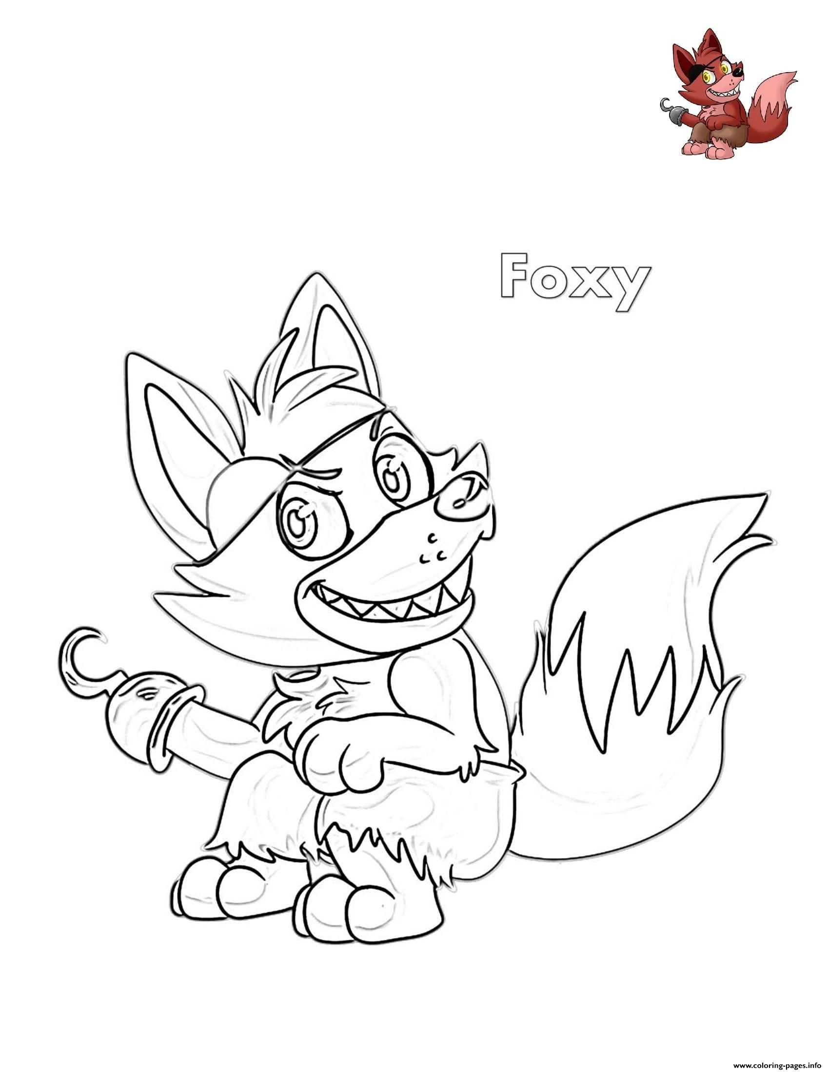 Cute Fnaf Coloring Pages Foxy And Mangle Thekidsworksheet