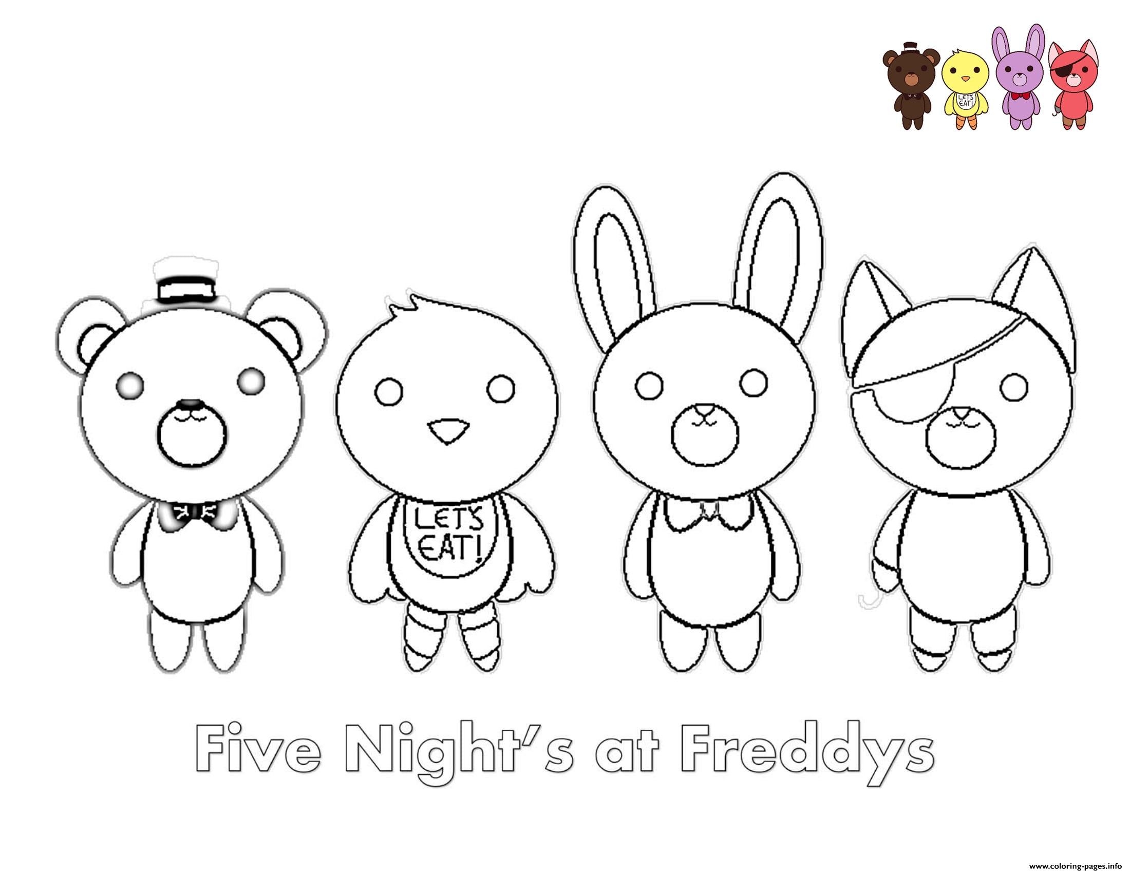 Cute FNAF FNAF Coloring Page Printable