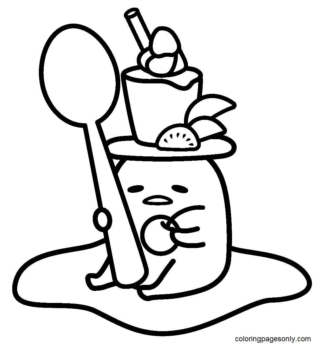 Cute Gudetama Coloring Pages