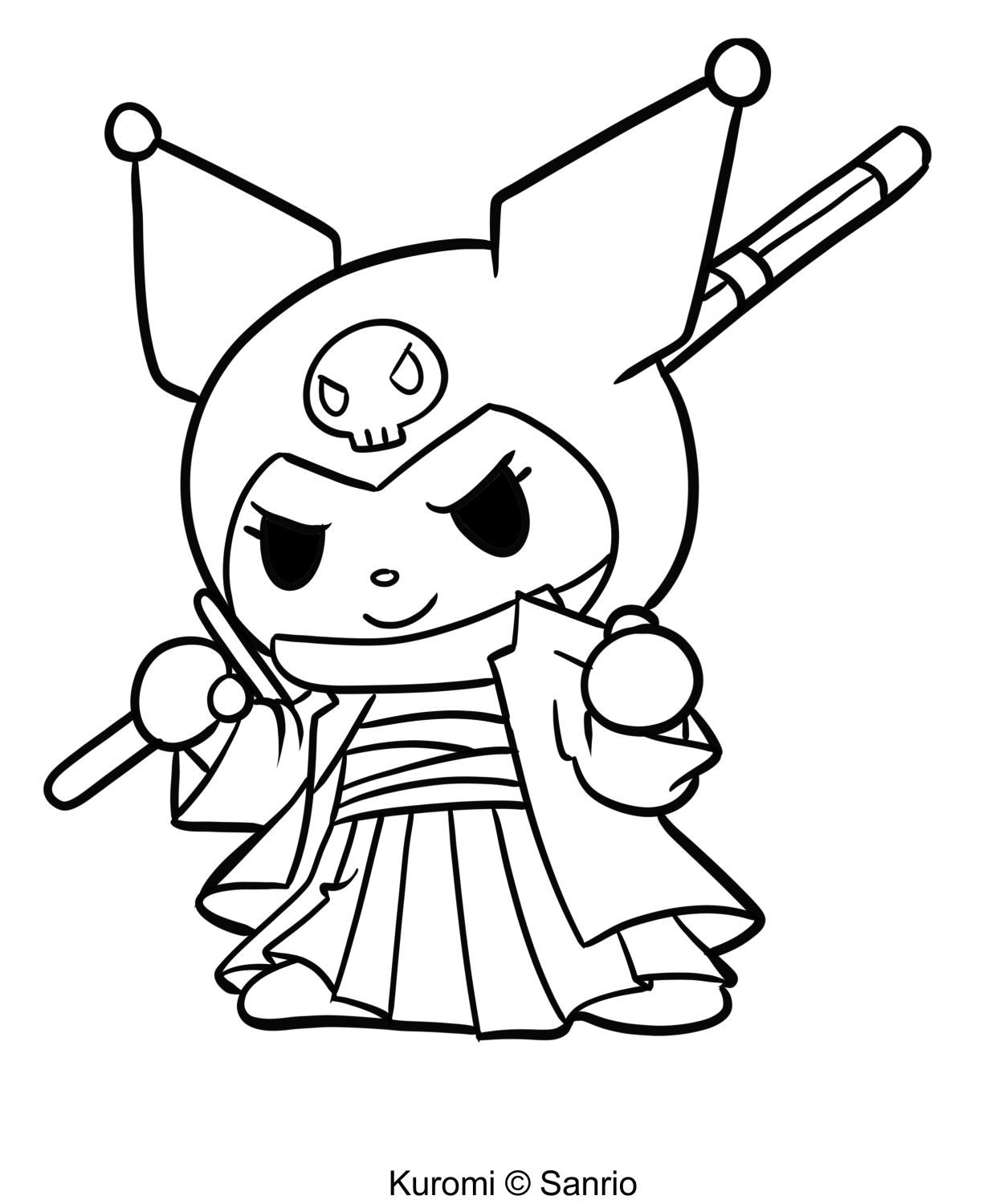 Kuromi Coloring Pages
