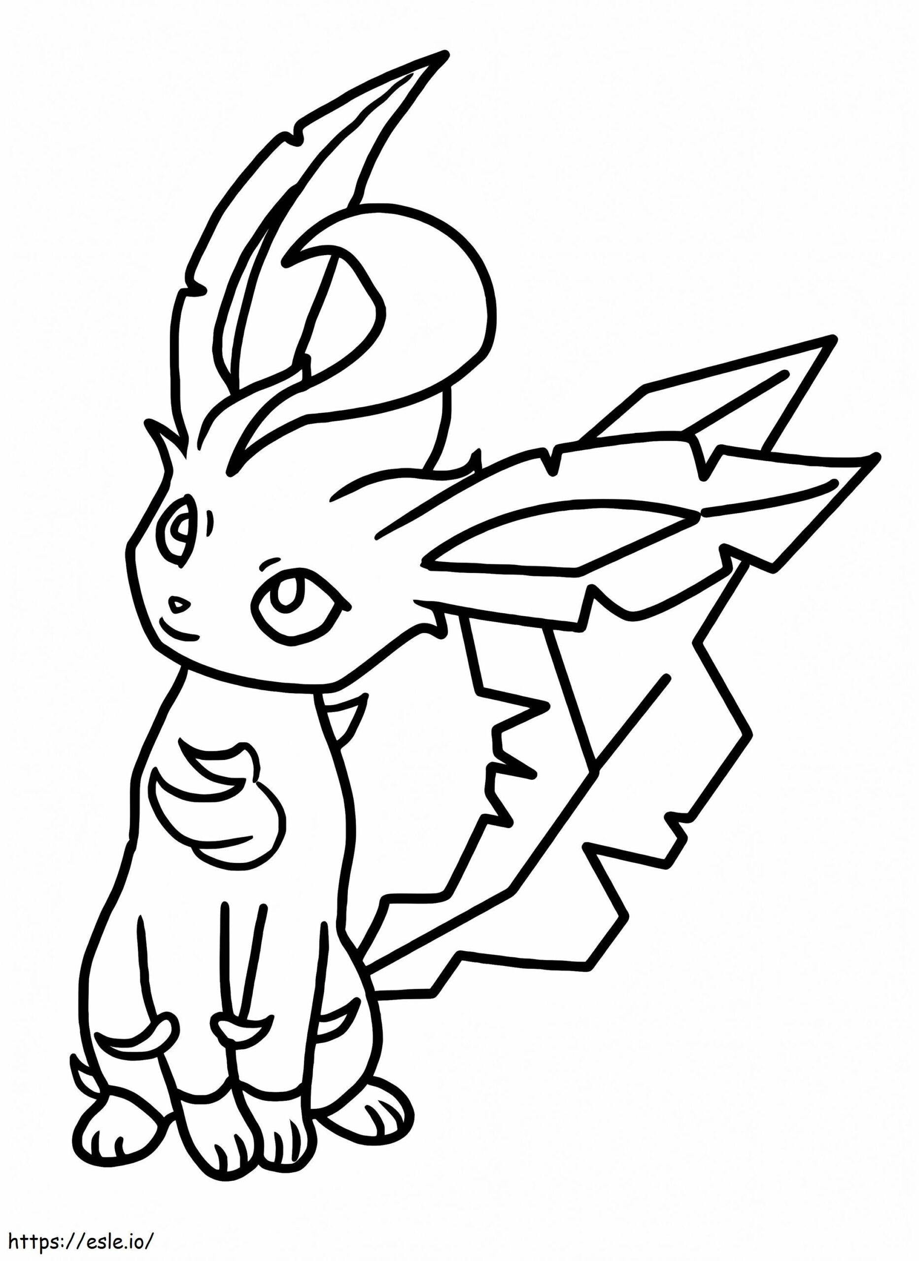 Cute Leafeon Pokemon Coloring Page