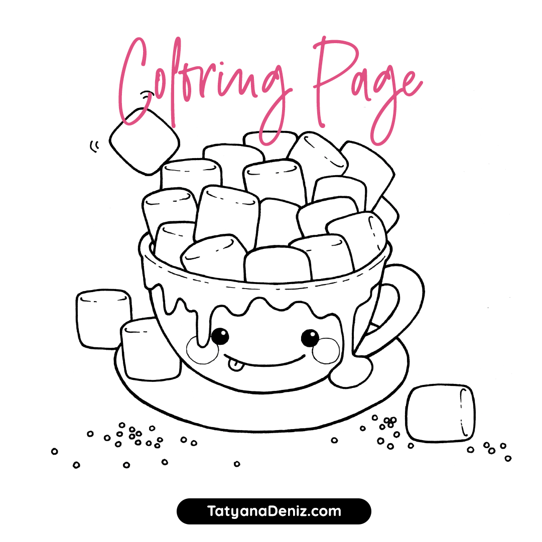 Marshmallow Coloring Page