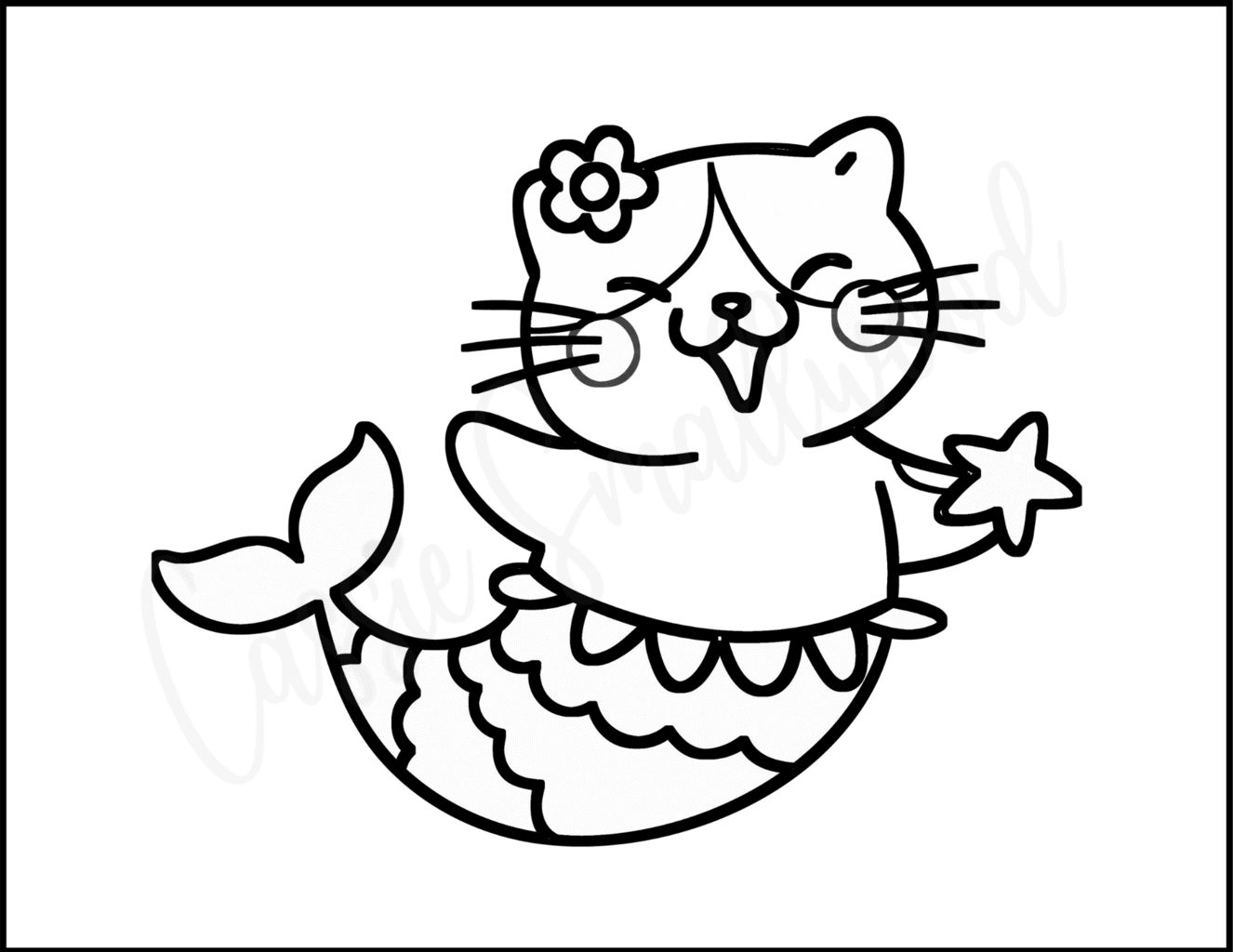 Cat Mermaid Coloring Pages
