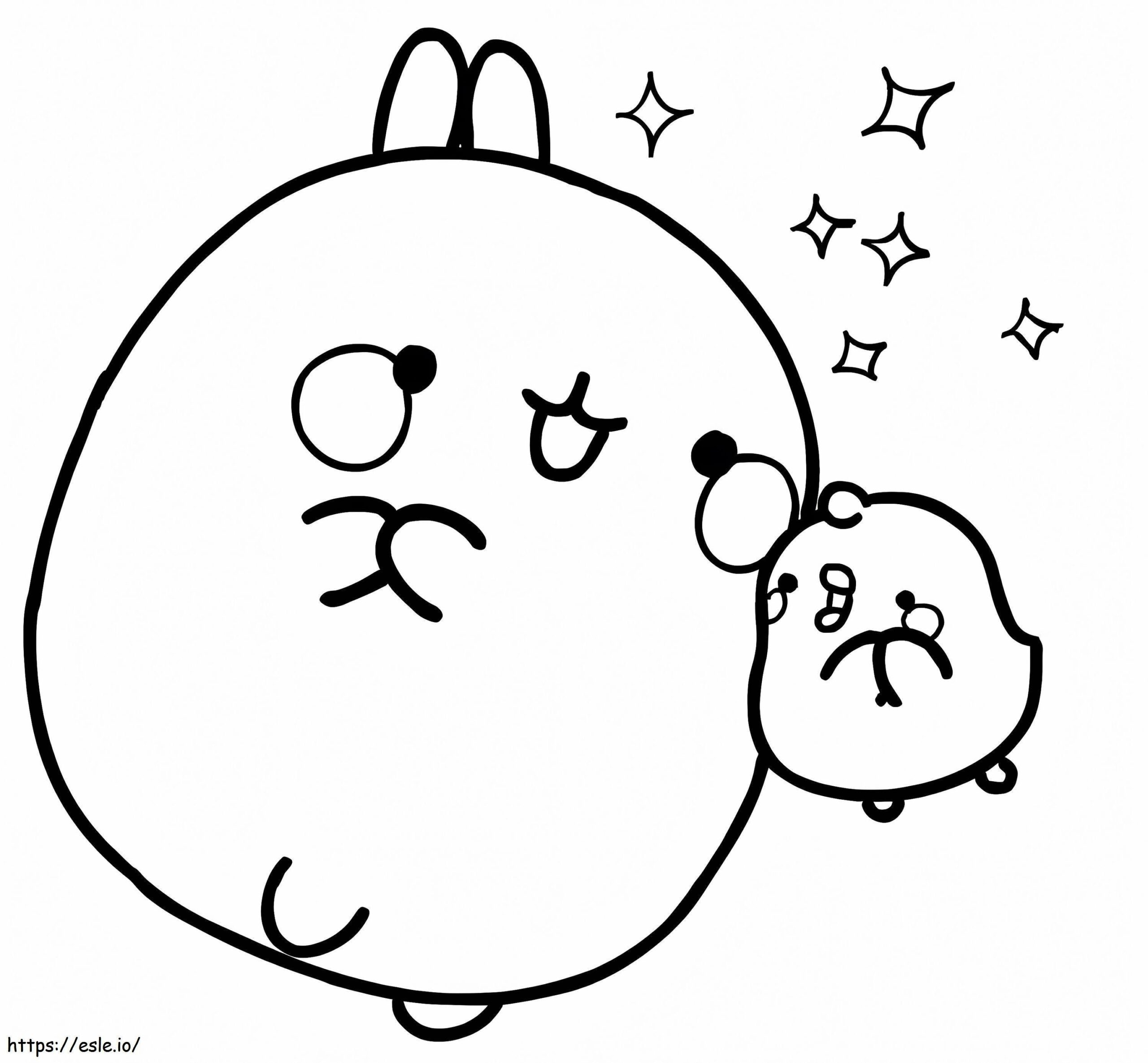 Cute Molang And Piu Piu Coloring Page