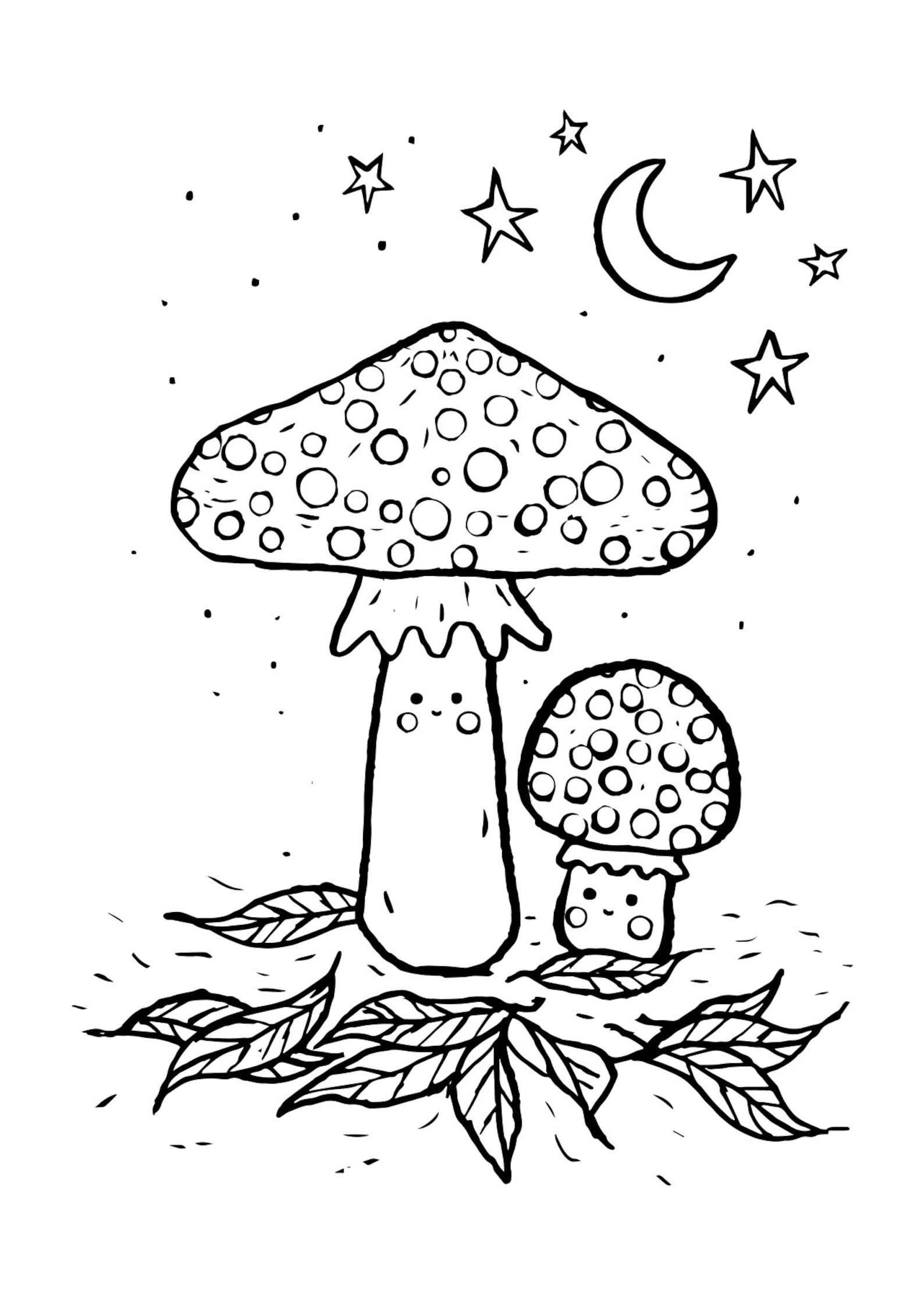 Cute Mushroom Coloring Pages