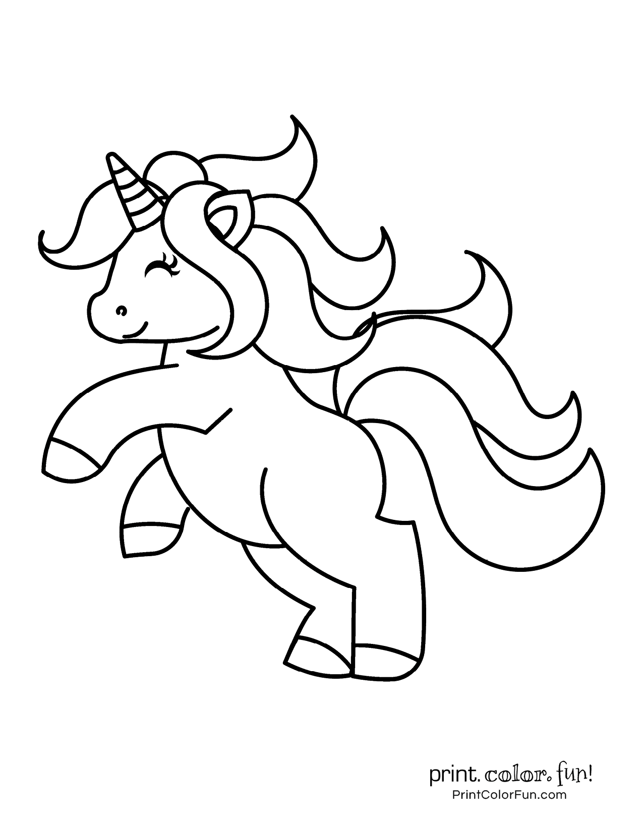 Cute My Little Unicorn 5 Different Coloring Pages To Print At PrintColorFun