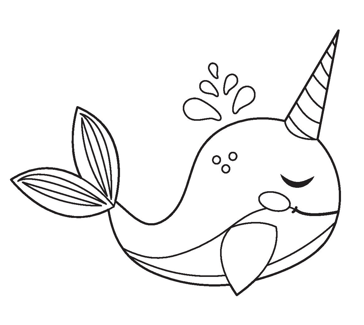 Cute Narwhal Coloring Page Free Printable Coloring Pages