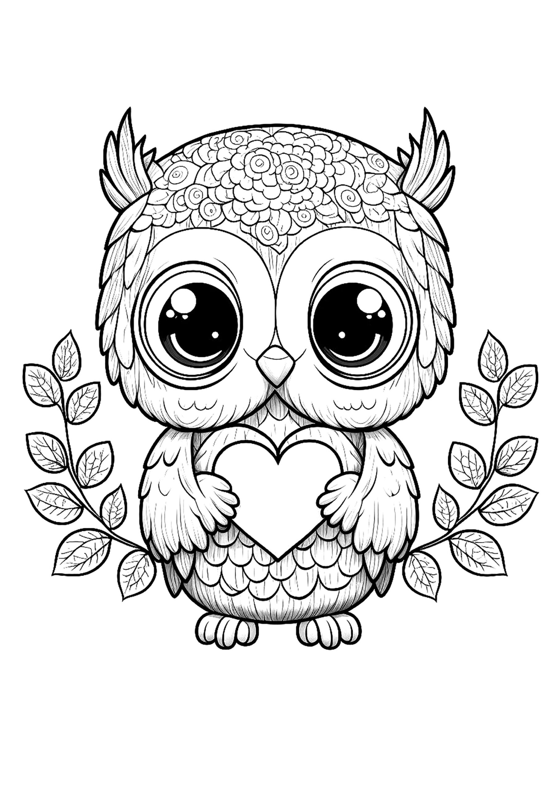 Cute Owl Coloring Pages For Kids