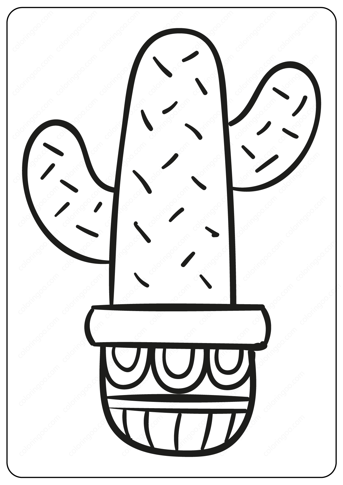 Cute Prickly Cactus Coloring Pages Book