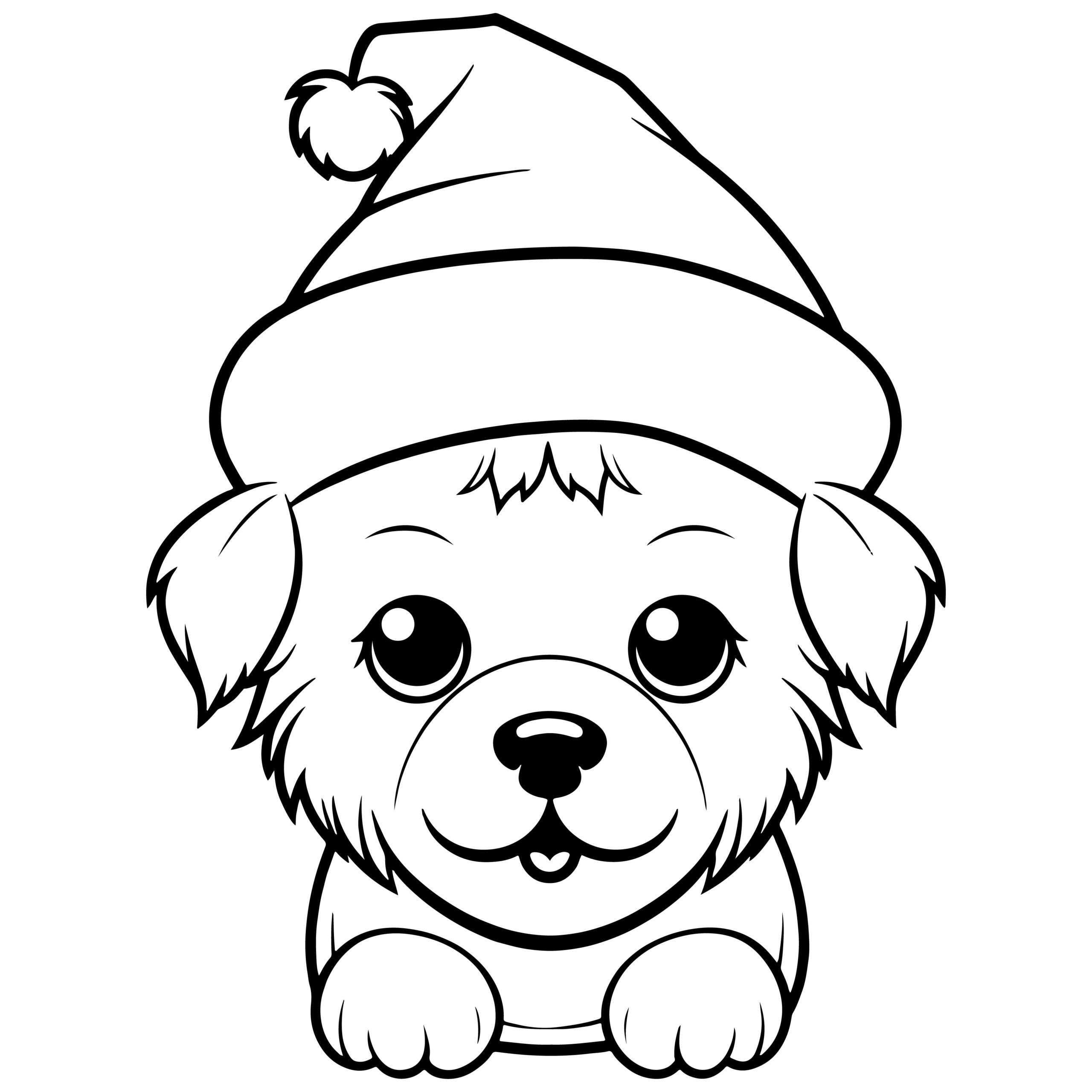 Cute Puppy Christmas Coloring Pages