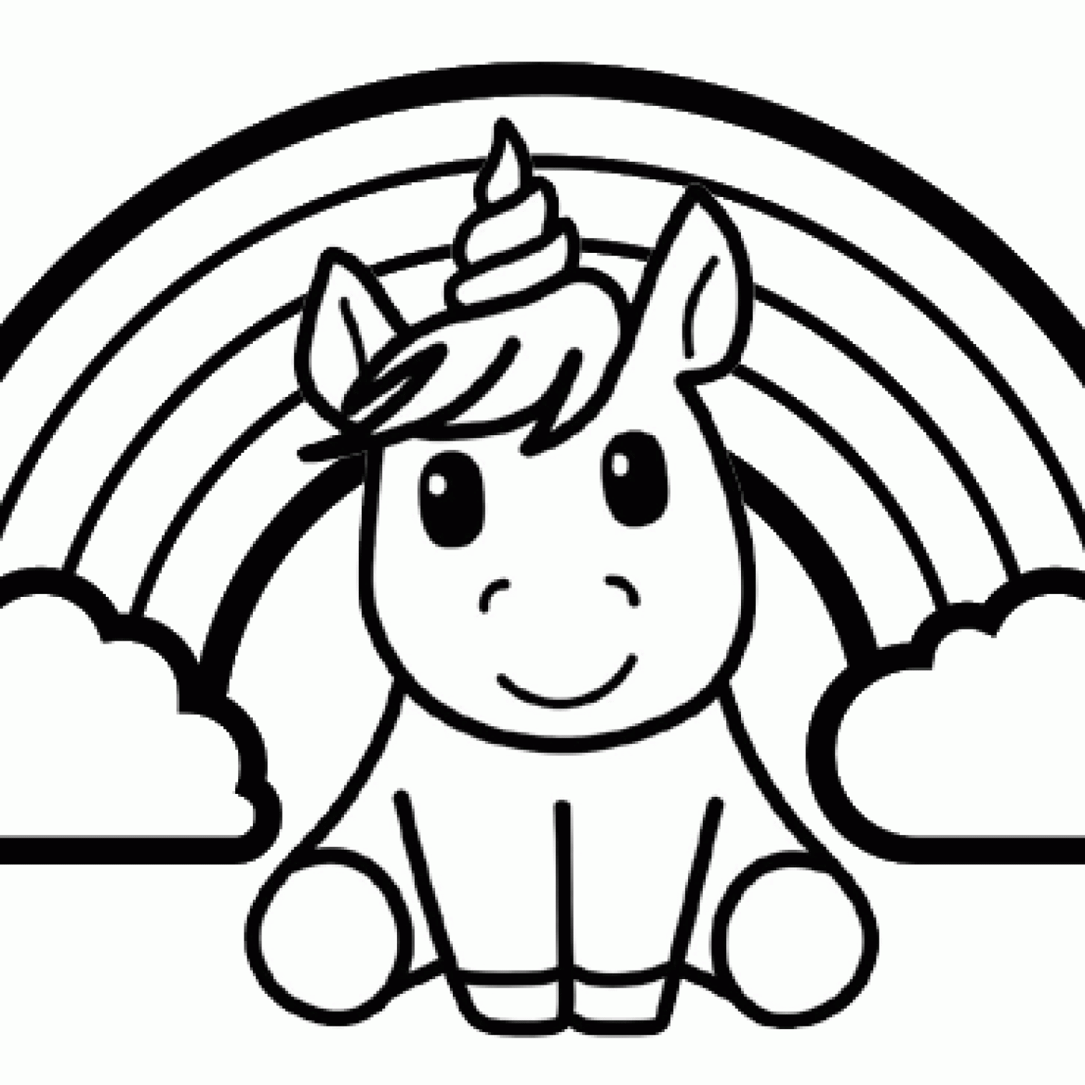 Coloring Pages Unicorn Rainbow