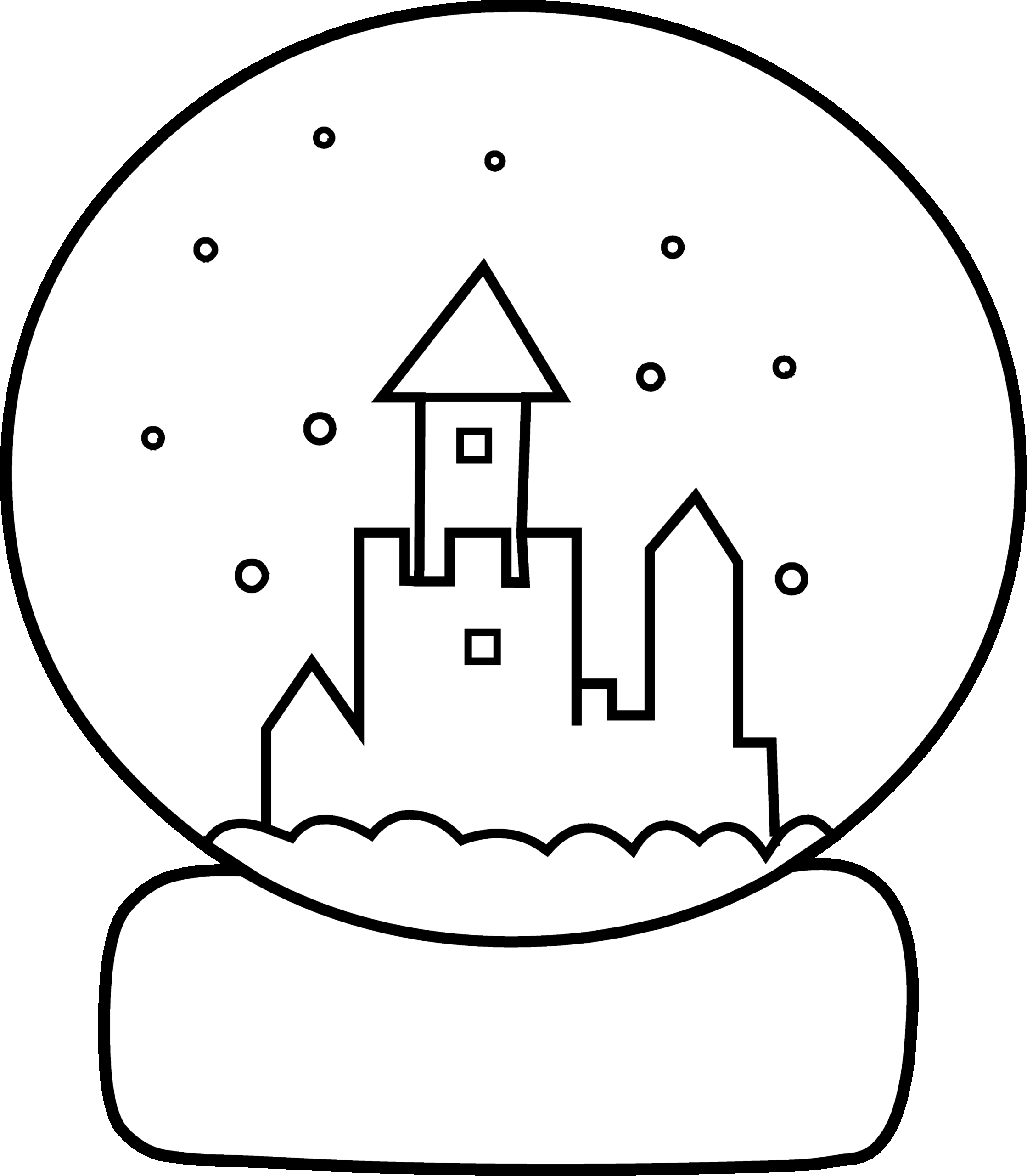 Cute Snow Globe Coloring Page Free Clip Art