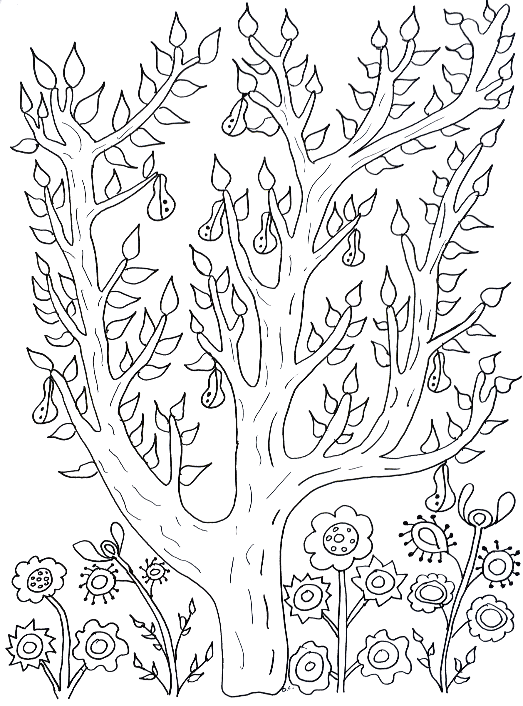 Adult Coloring Pages Trees