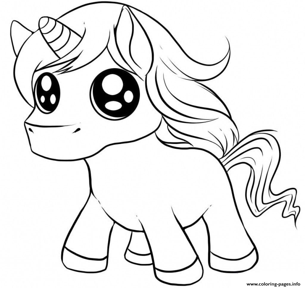Cute Unicorn Baby Coloring Pages Printable