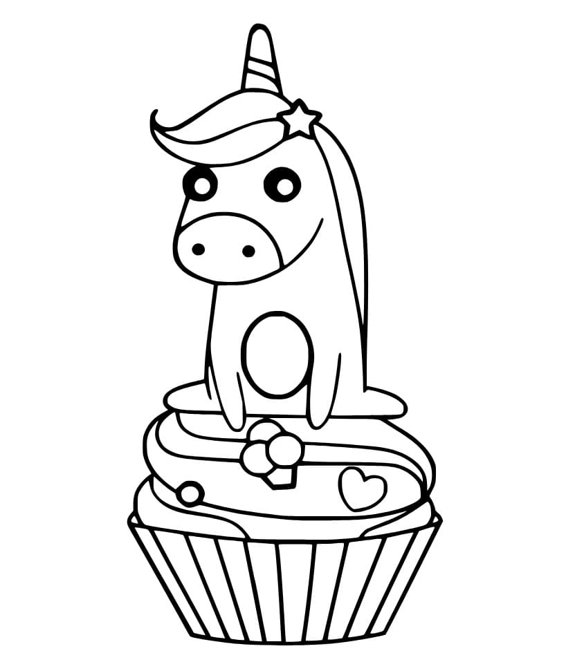 Cute Unicorn Cake Coloring Page Download Print Or Color Online For Free