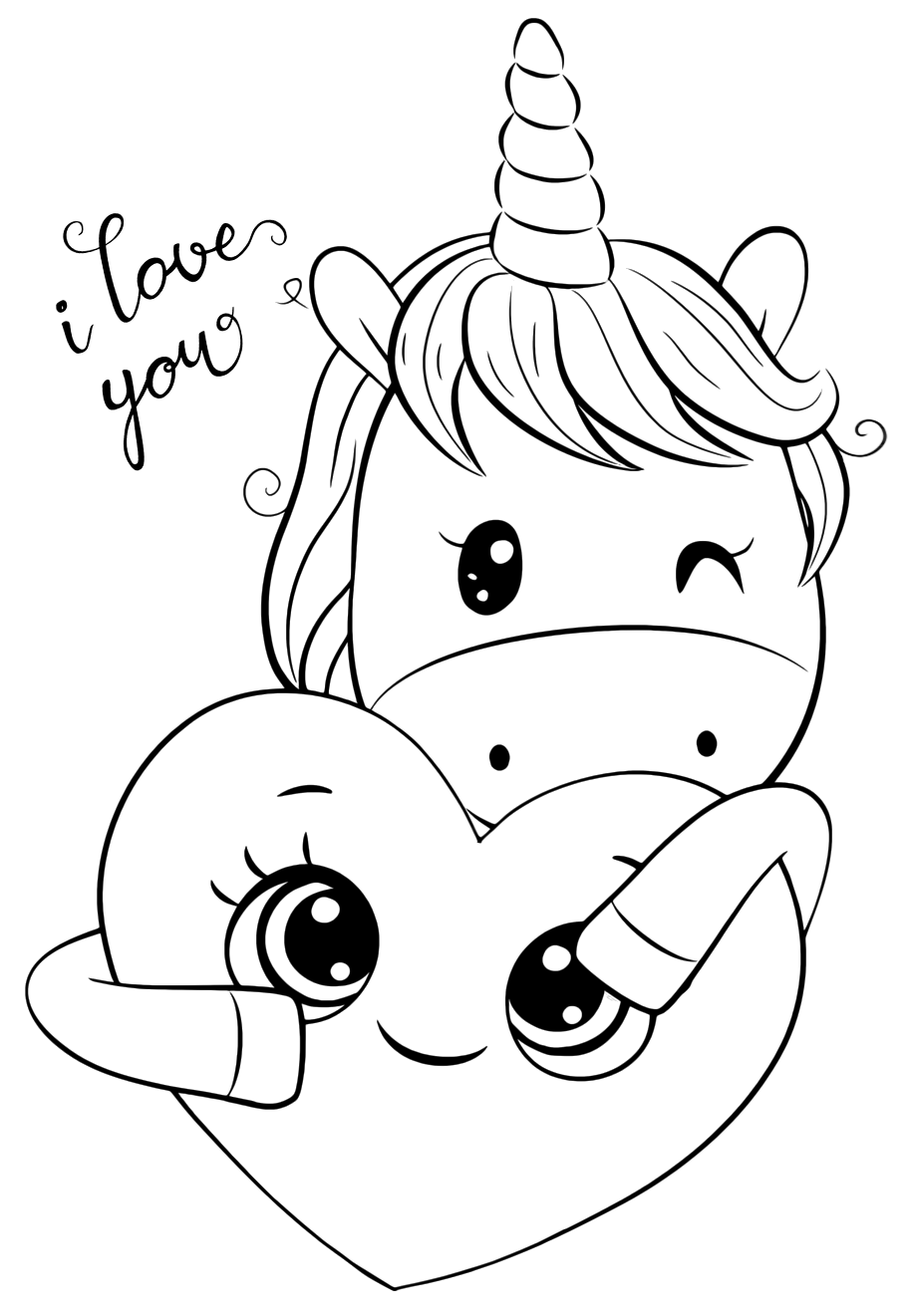 Cute Unicorn Coloring Pages YouLoveIt