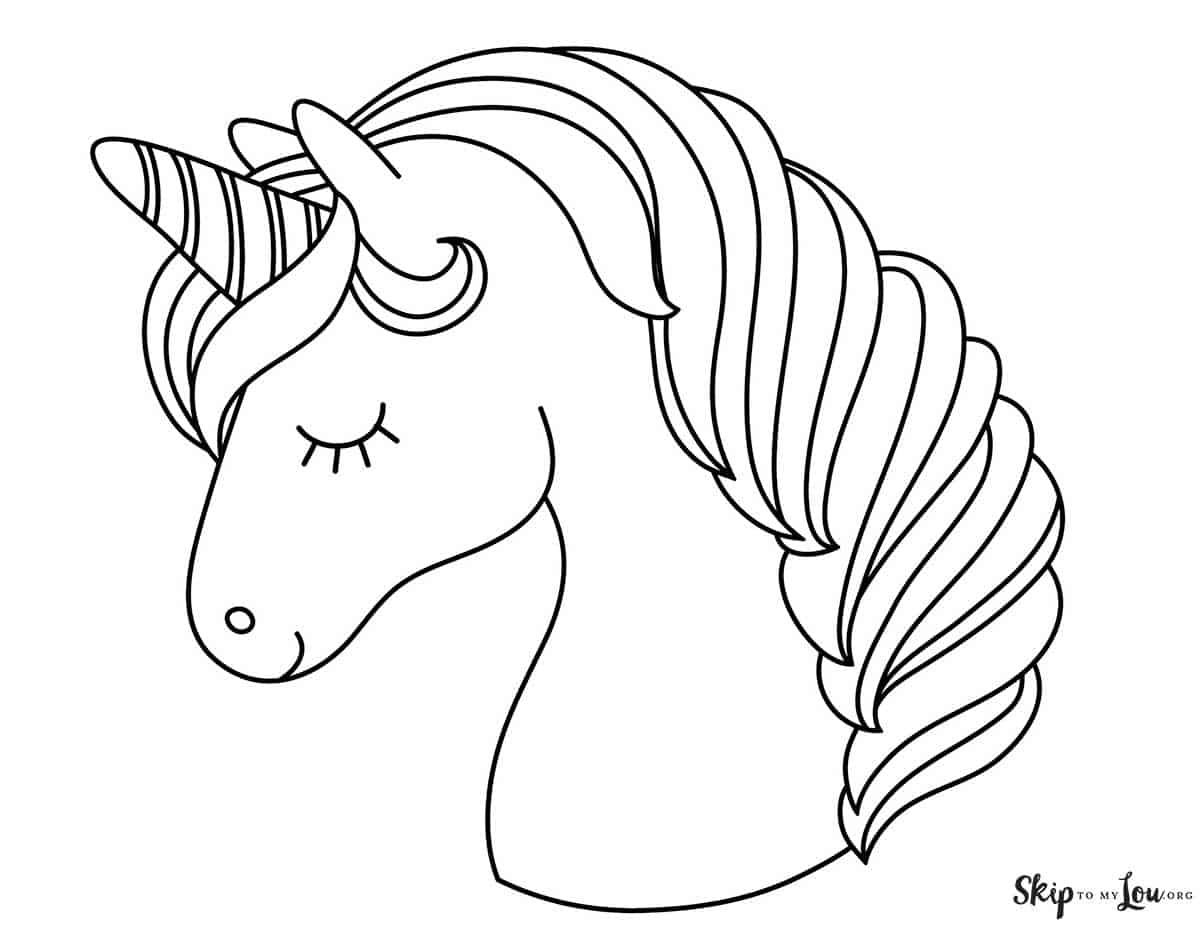 Cute Unicorn Head Pages Printable Coloring Pages