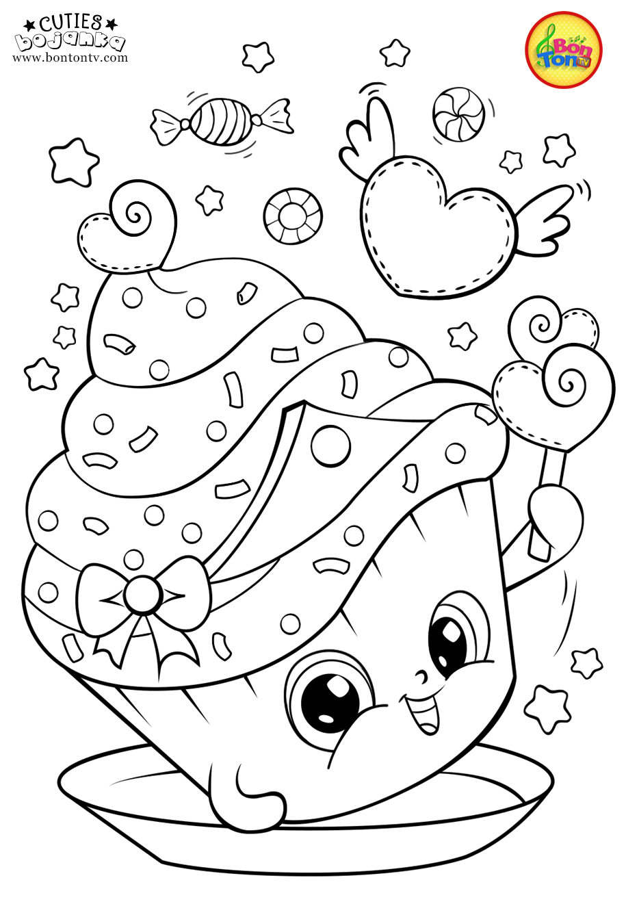 Cuties Coloring Pages For Kids Free Preschool Printables Slatkice Bojanke Cute Free