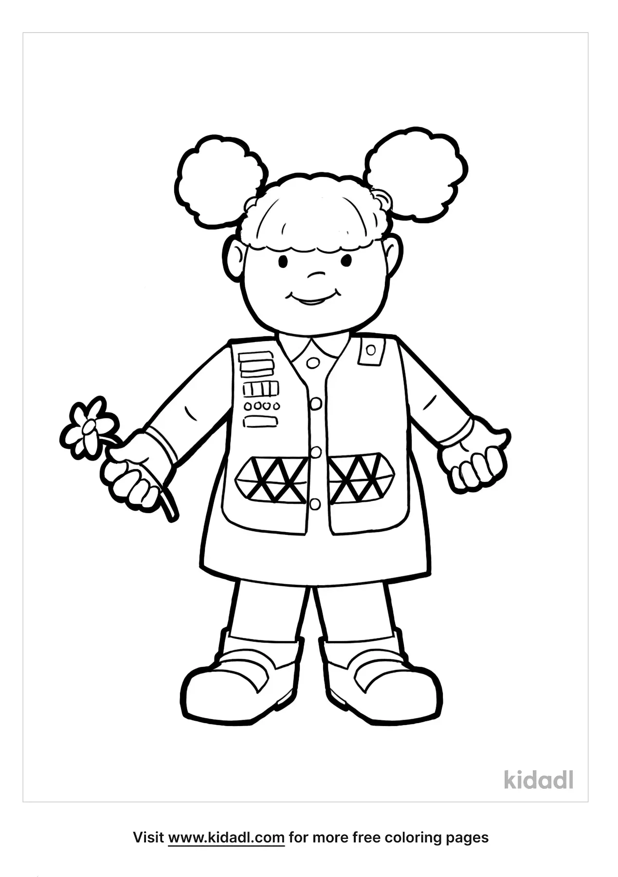 Daisy Scout Coloring Pages Free